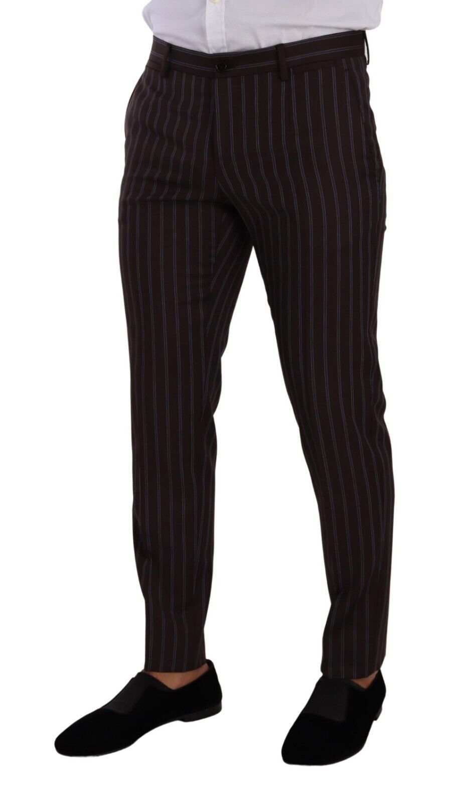 Dolce & Gabbana Elegant Maroon Striped Slim Fit Suit IT48 / M