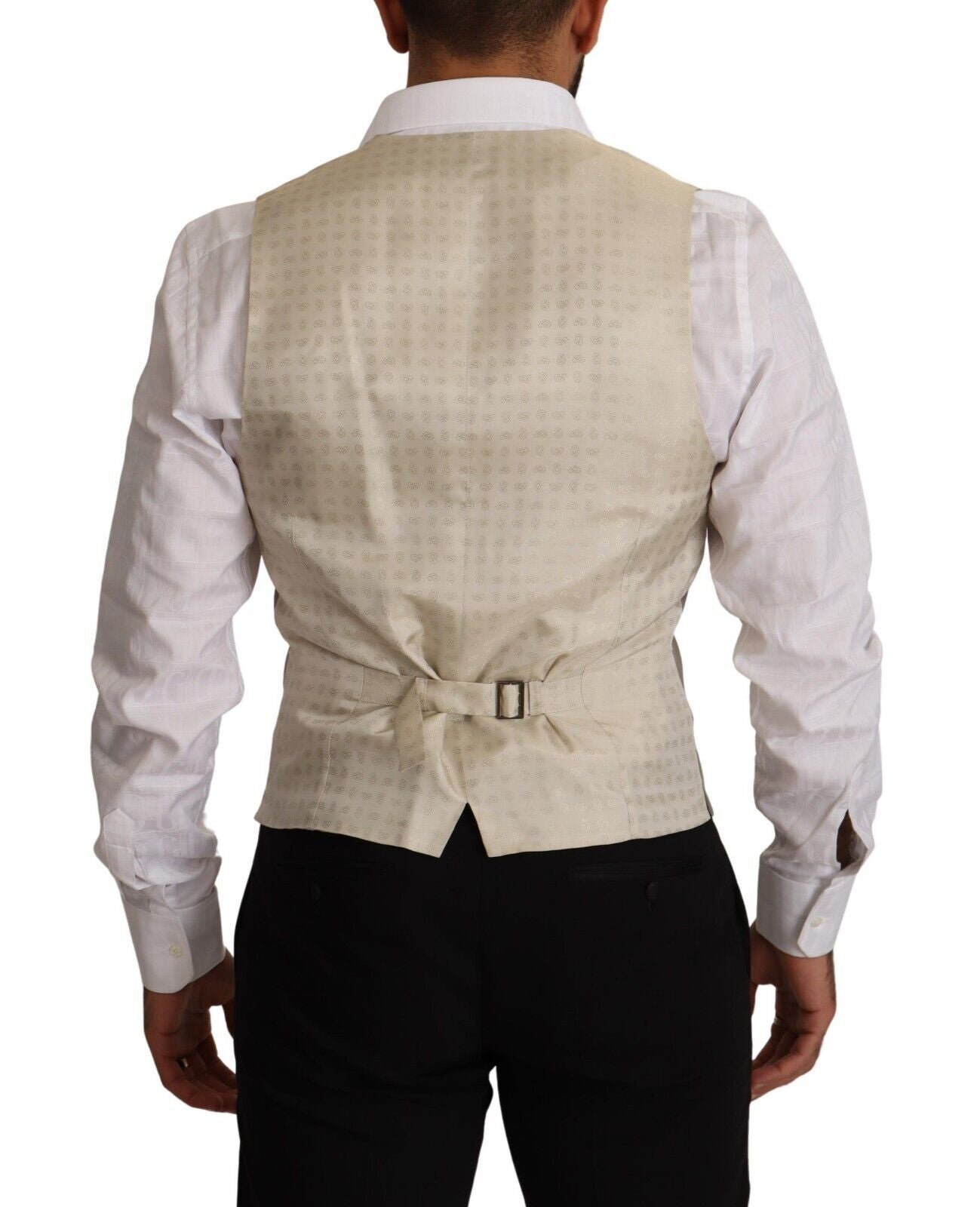 Dolce & Gabbana Elegant Single Breasted Dress Vest in Beige IT48 / M