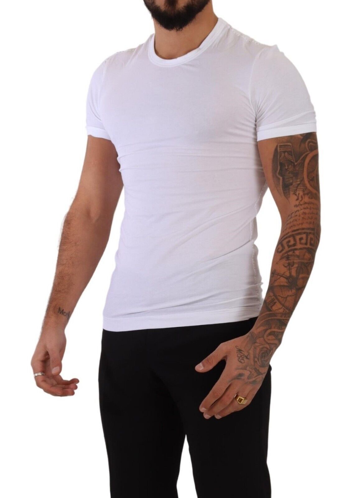 Dolce & Gabbana Elegant White Cotton Blend Round Neck Tee IT3 / XS