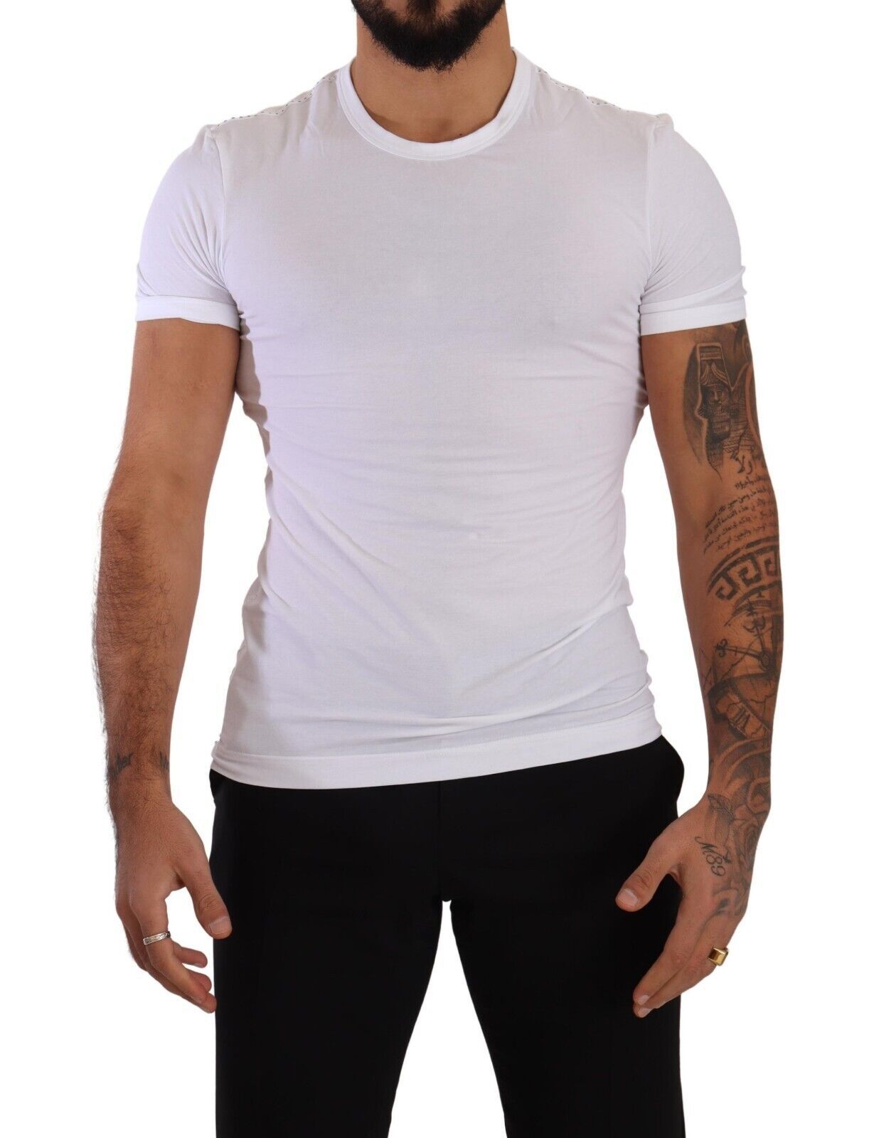 Dolce & Gabbana Elegant White Cotton Blend Round Neck Tee IT3 / XS