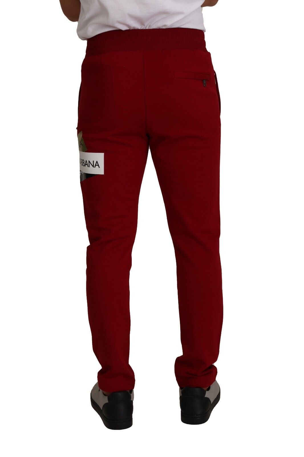 Dolce & Gabbana Elegant Red Jogging Pants with Drawstring Closure IT44 / XS