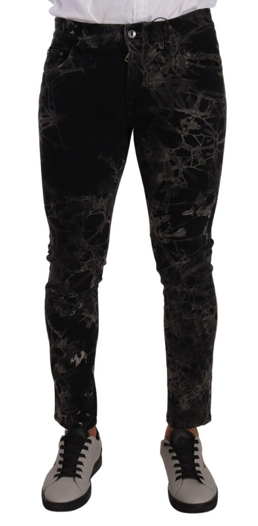 Dolce & Gabbana Slim Fit Patterned Skinny Jeans IT48 / M