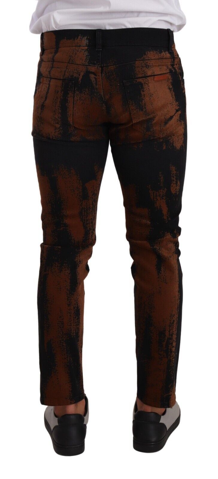 Dolce & Gabbana Chic Black Brown Tie-Dye Slim Fit Jeans IT48 / M