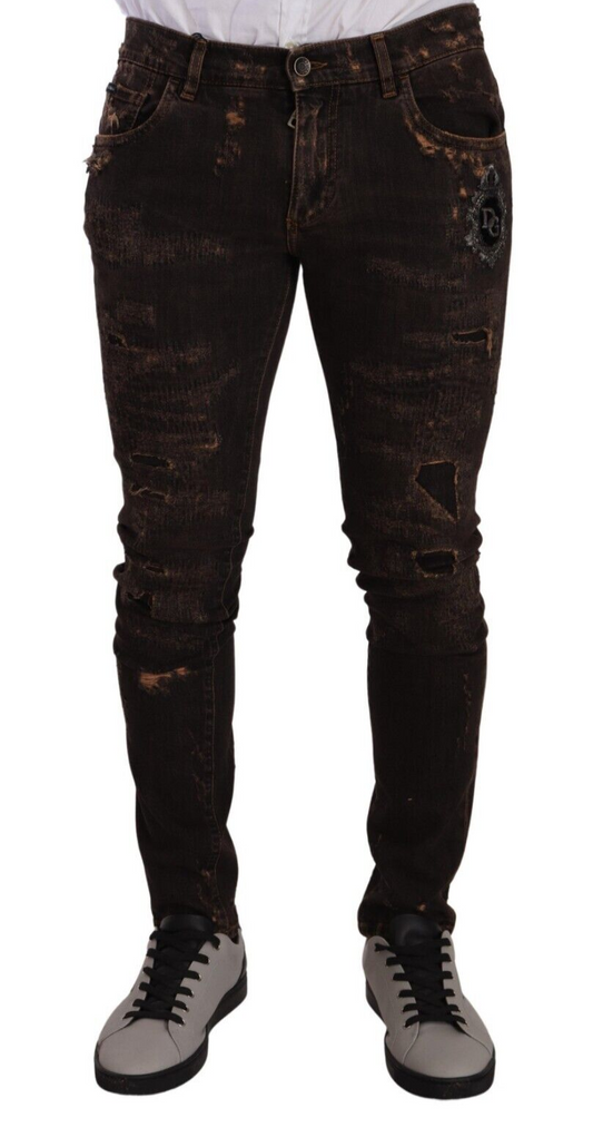 Dolce & Gabbana Slim Fit Distressed Skinny Denim Jeans IT48 / M