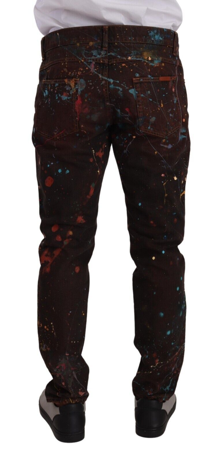 Dolce & Gabbana Elegant Multicolored Painted Denim Jeans IT52 / XL