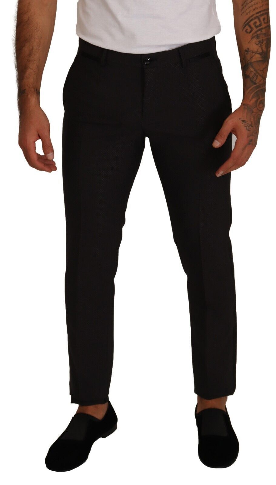 Dolce & Gabbana Elegant Skinny Tuxedo Trousers IT48 / M