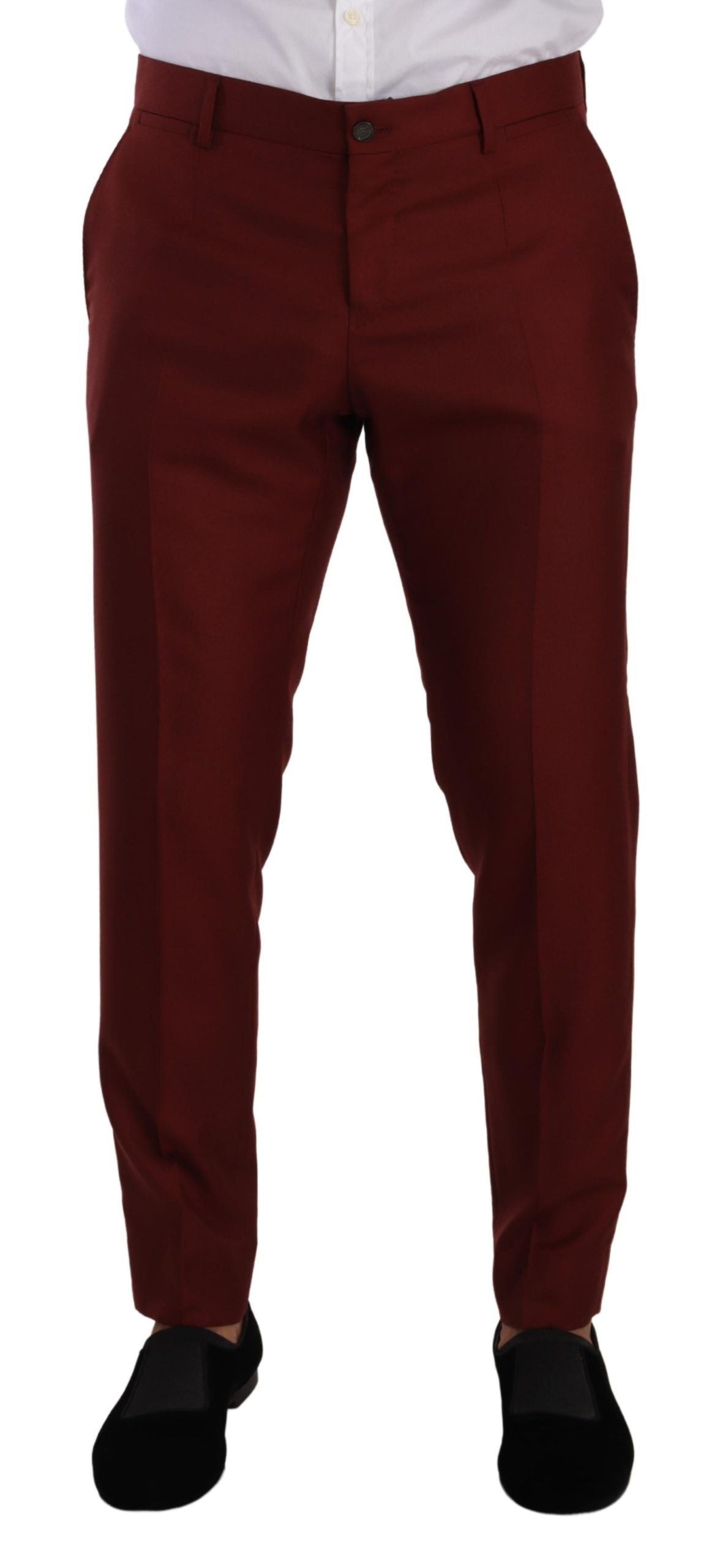 Dolce & Gabbana Elegant Cashmere-Silk Red Dress Pants IT50 / L