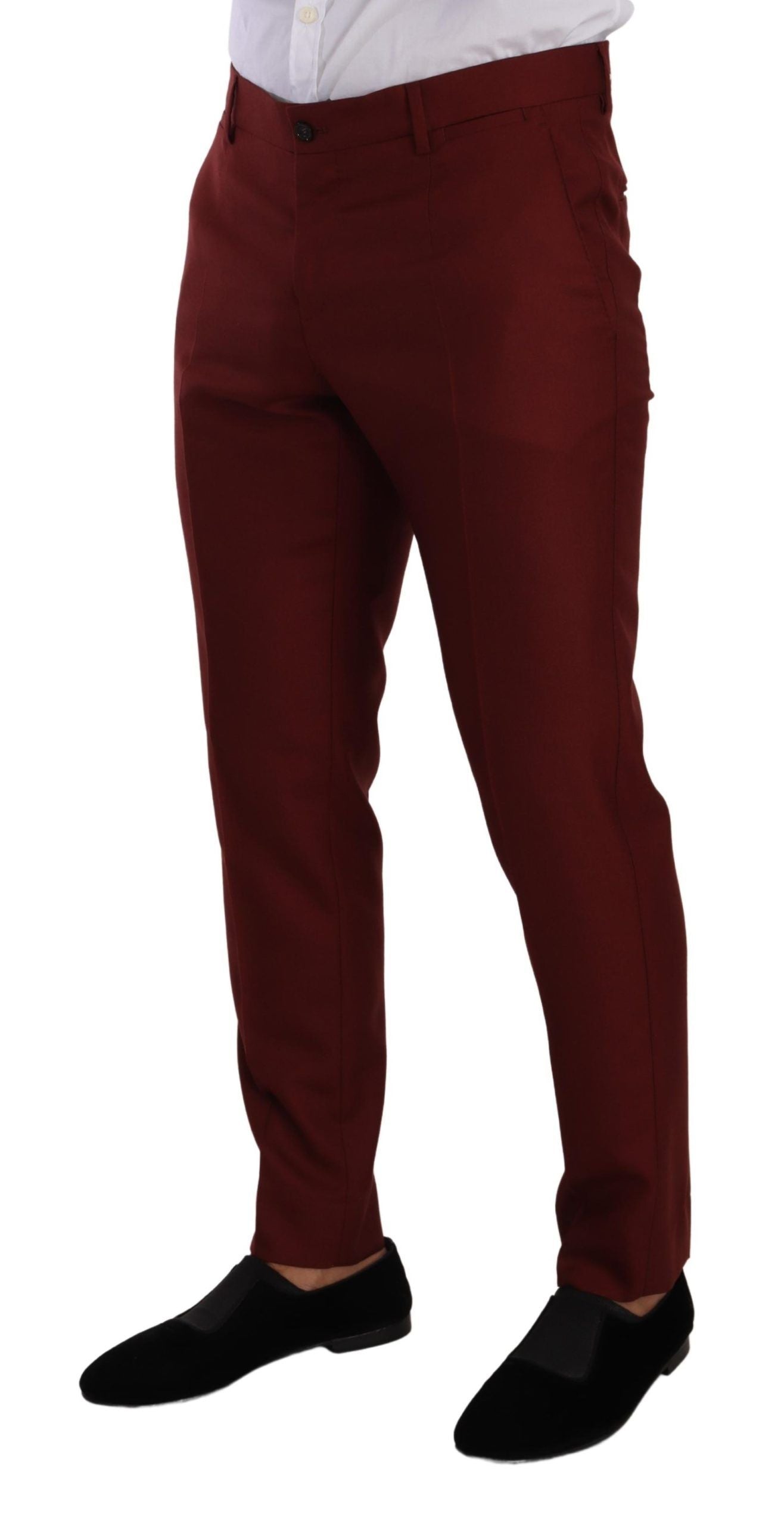 Dolce & Gabbana Elegant Cashmere-Silk Red Dress Pants IT50 / L