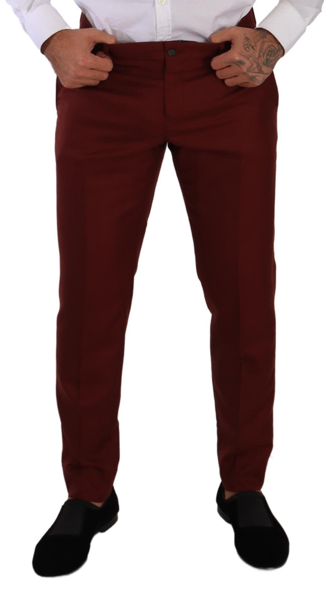 Dolce & Gabbana Elegant Cashmere-Silk Red Dress Pants IT50 / L