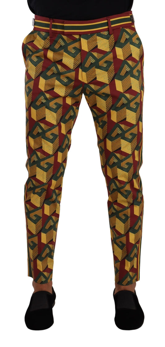 Dolce & Gabbana Elegant Multicolor Tapered Pants for Men IT48 / M