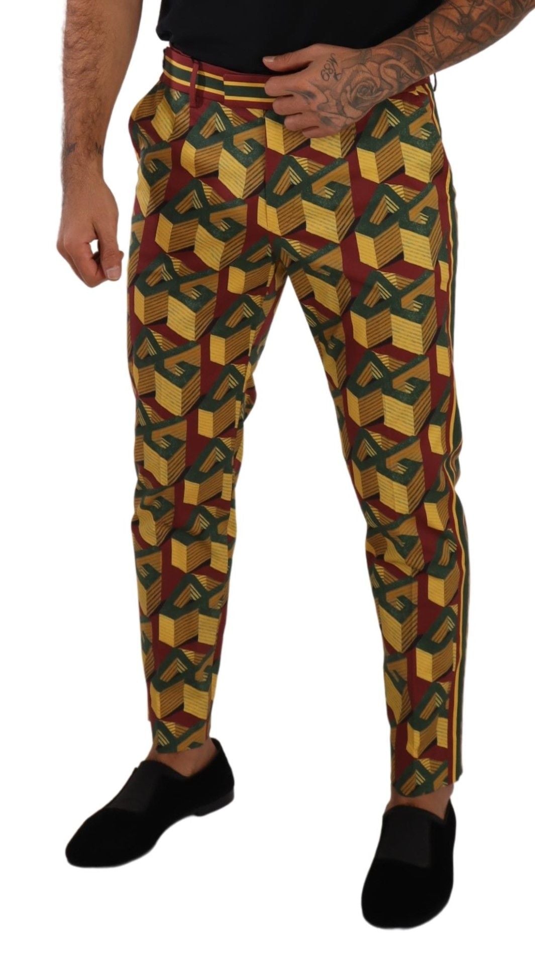 Dolce & Gabbana Elegant Multicolor Tapered Pants for Men IT48 / M