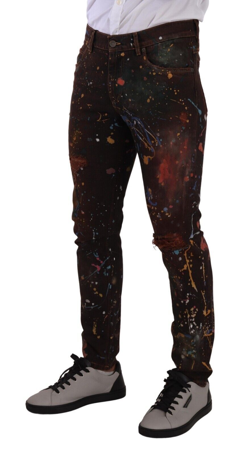 Dolce & Gabbana Multicolor Painted Skinny Denim Jeans IT48 / M