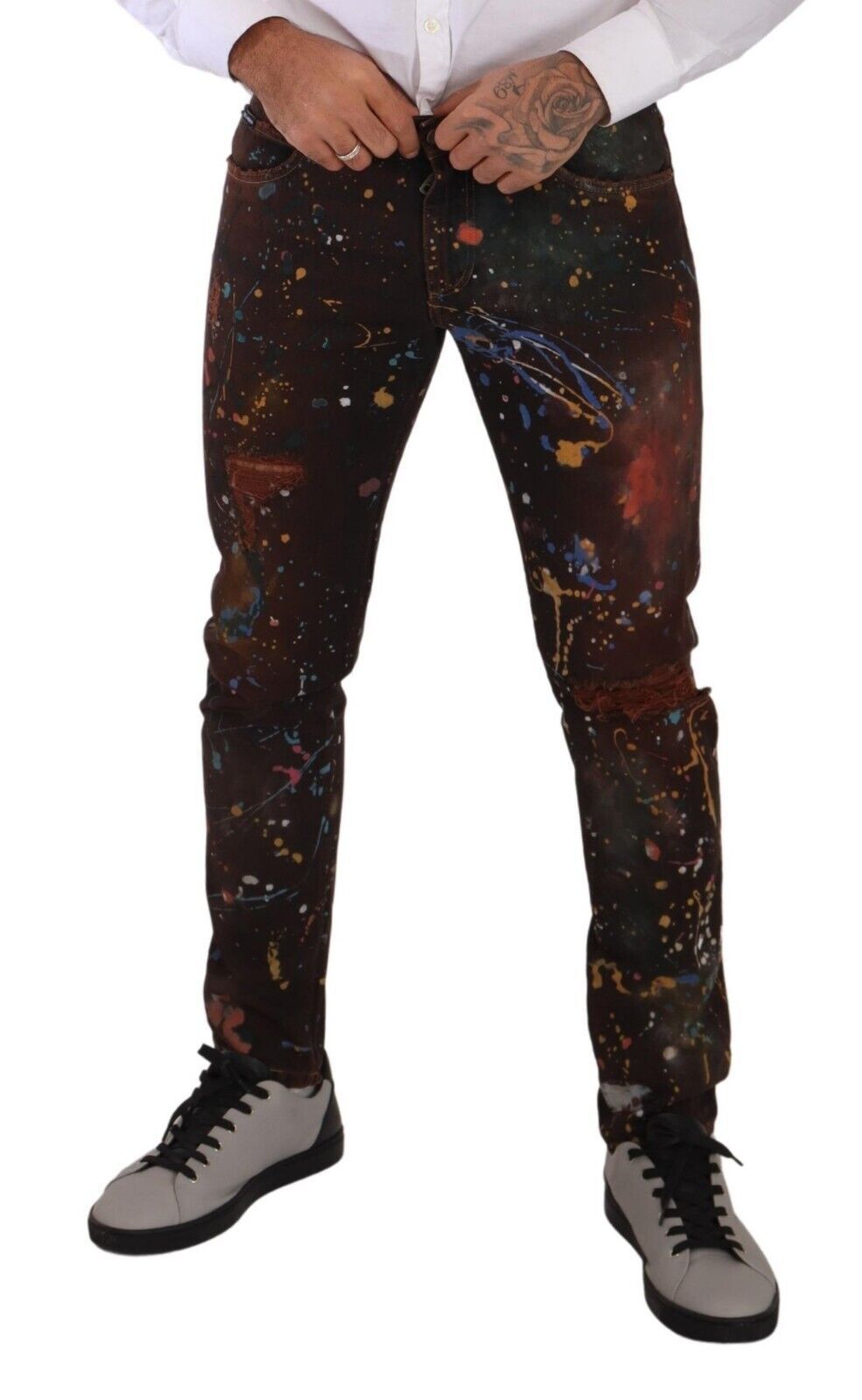 Dolce & Gabbana Multicolor Painted Skinny Denim Jeans IT48 / M