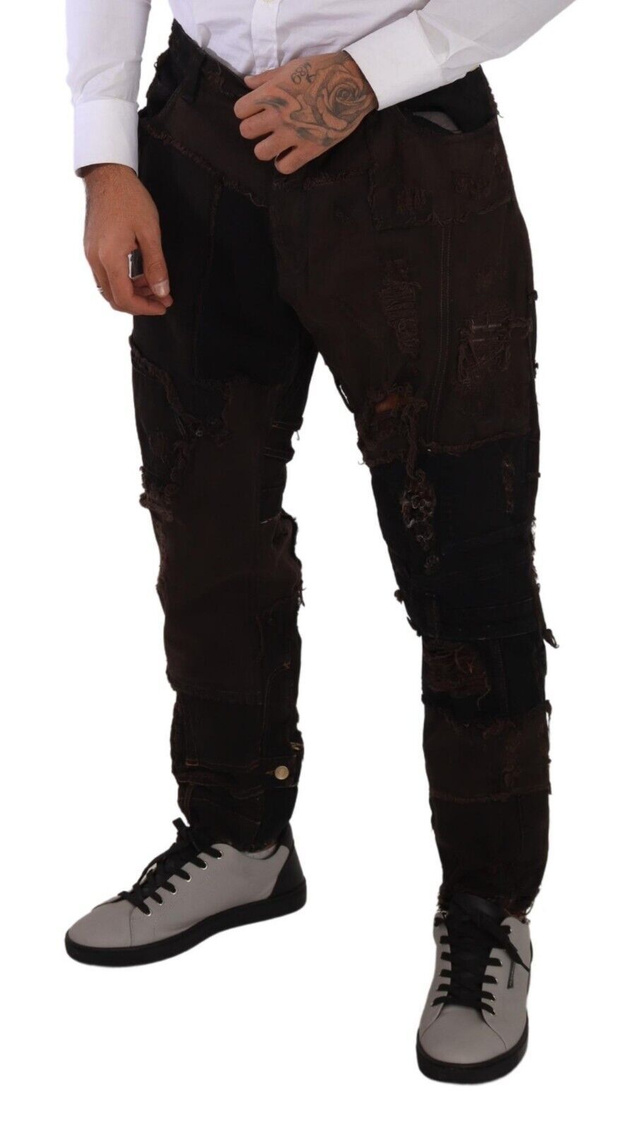 Dolce & Gabbana Elegant Distressed Patchwork Denim Jeans IT48 / M