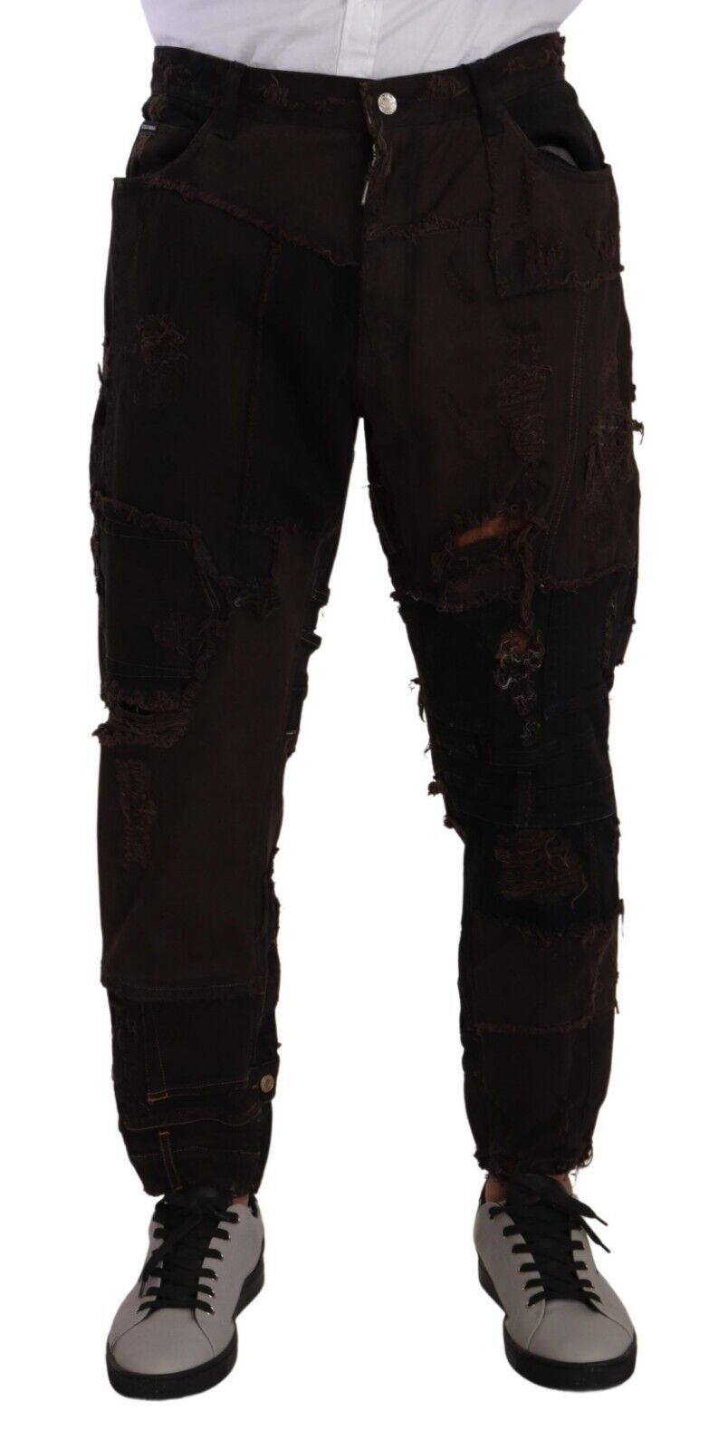 Dolce & Gabbana Elegant Distressed Patchwork Denim Jeans IT48 / M