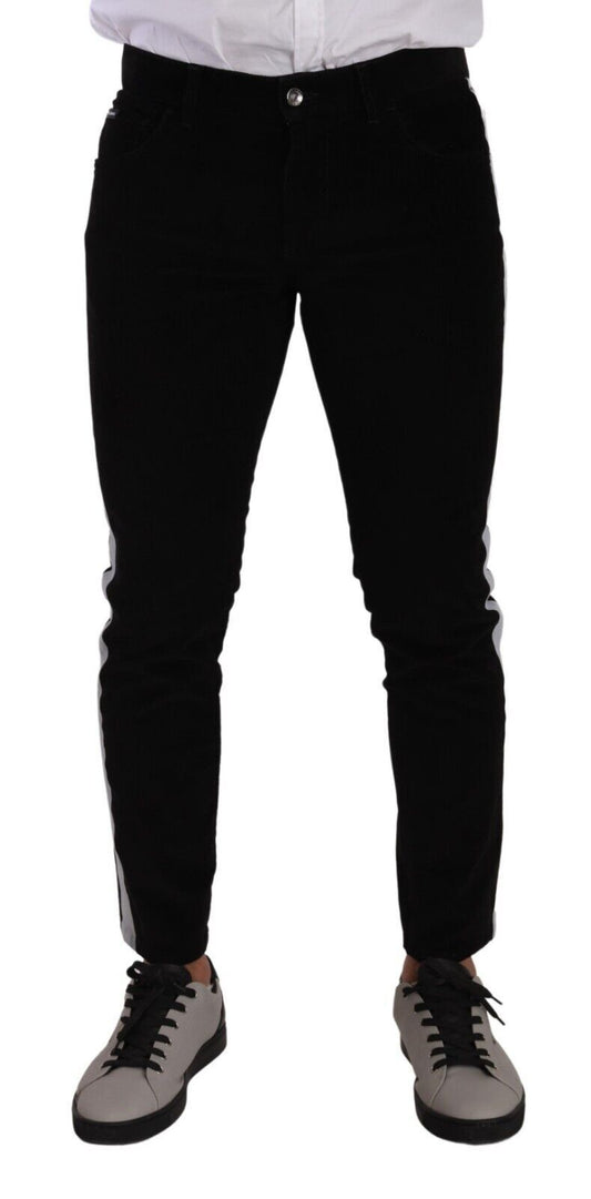 Dolce & Gabbana Elegant Slim-Fit Cotton Black  Jeans IT48 / M