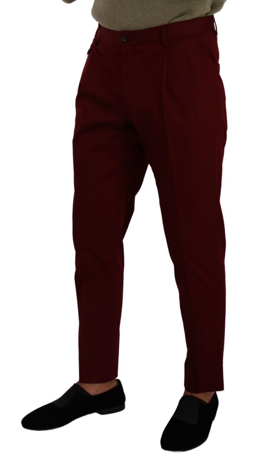 Dolce & Gabbana Elegant Dark Red Dress Chinos for Men IT48 / M