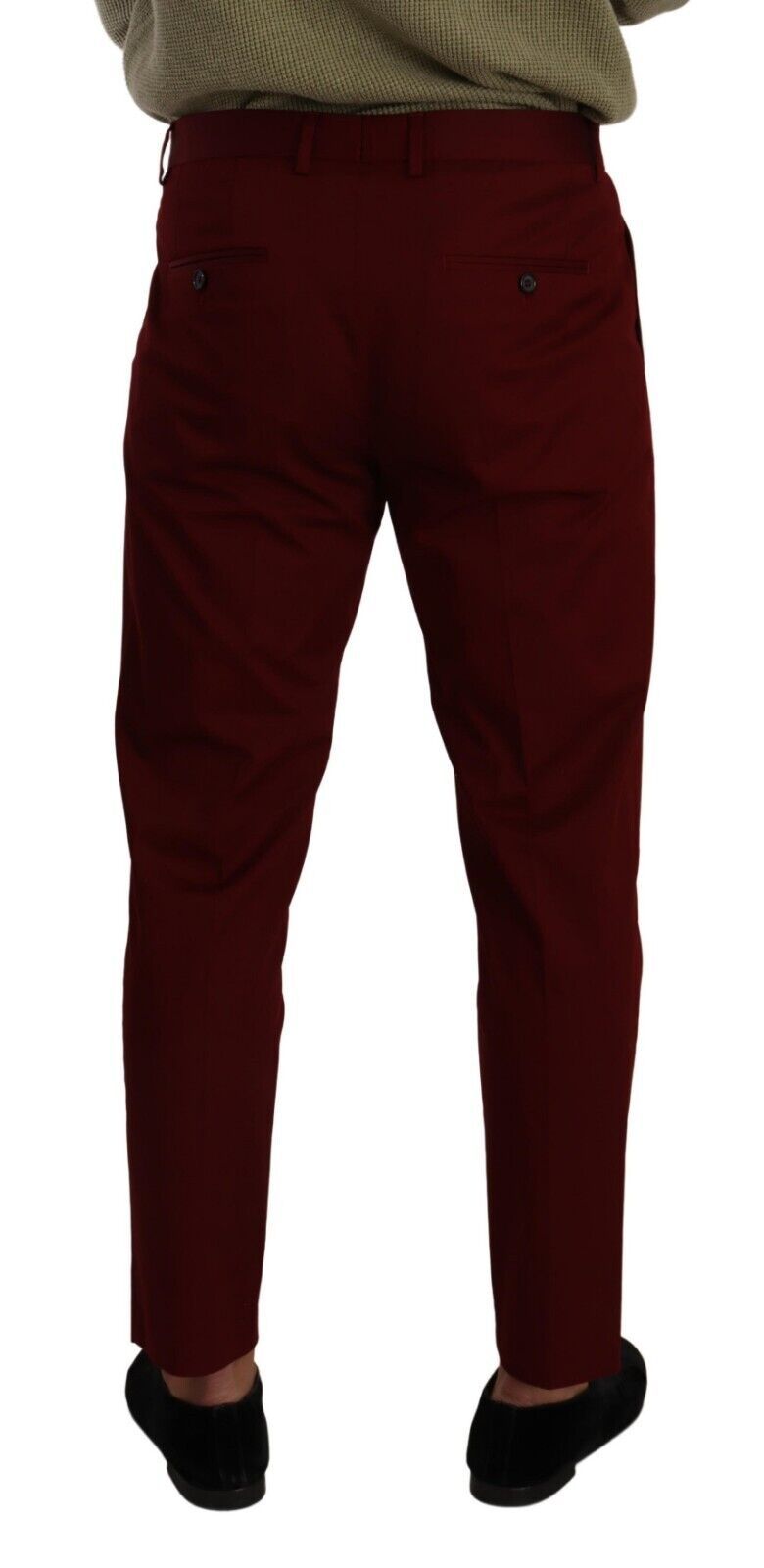 Dolce & Gabbana Elegant Dark Red Dress Chinos for Men IT48 / M