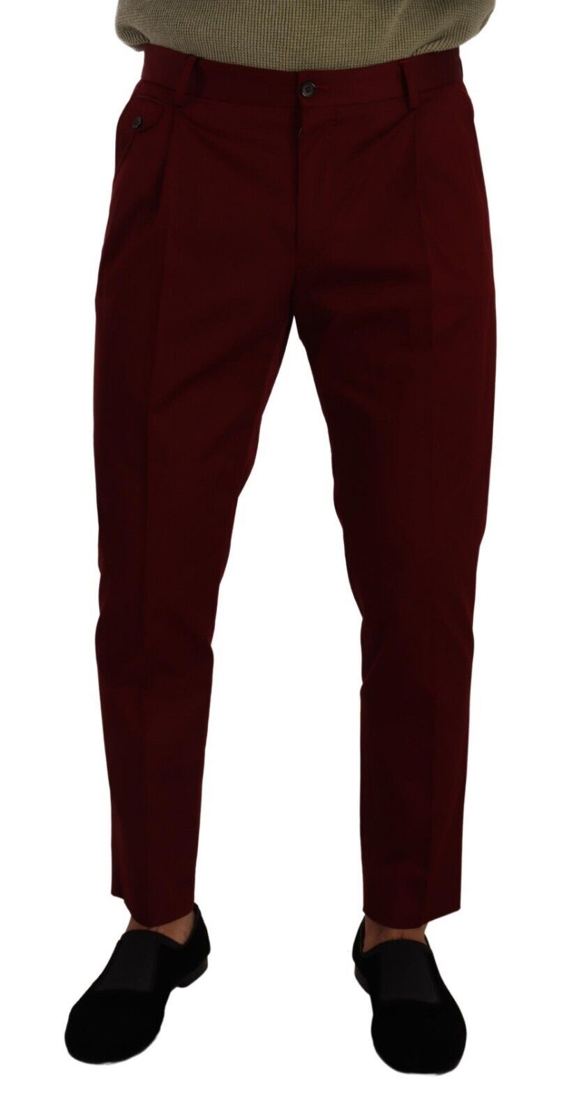 Dolce & Gabbana Elegant Dark Red Dress Chinos for Men IT48 / M