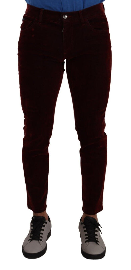 Dolce & Gabbana Bordeaux Slim Fit Skinny Jeans IT48 / M