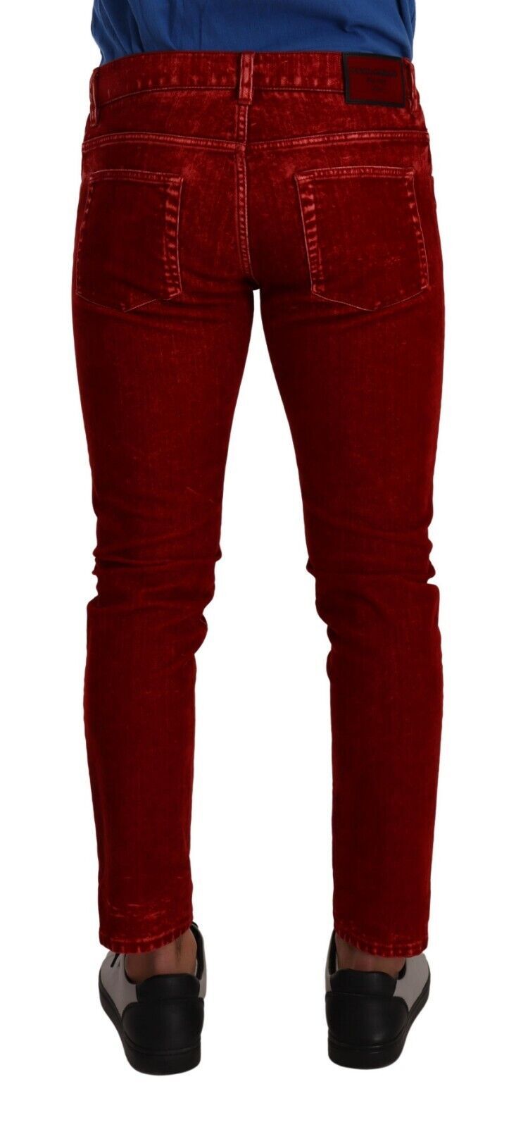 Dolce & Gabbana Ravishing Red Slim Fit Designer Jeans IT48 / M