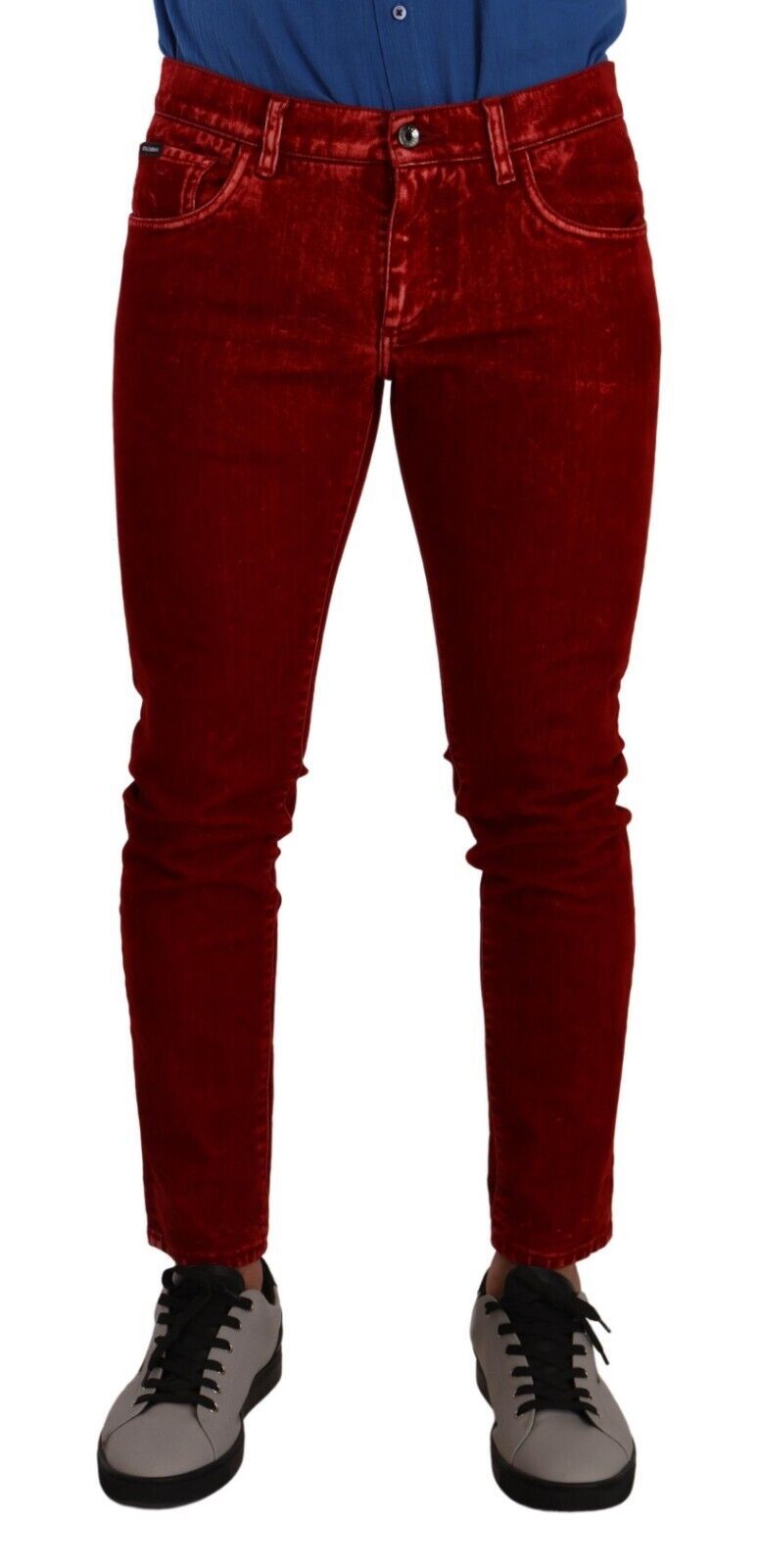 Dolce & Gabbana Ravishing Red Slim Fit Designer Jeans IT48 / M