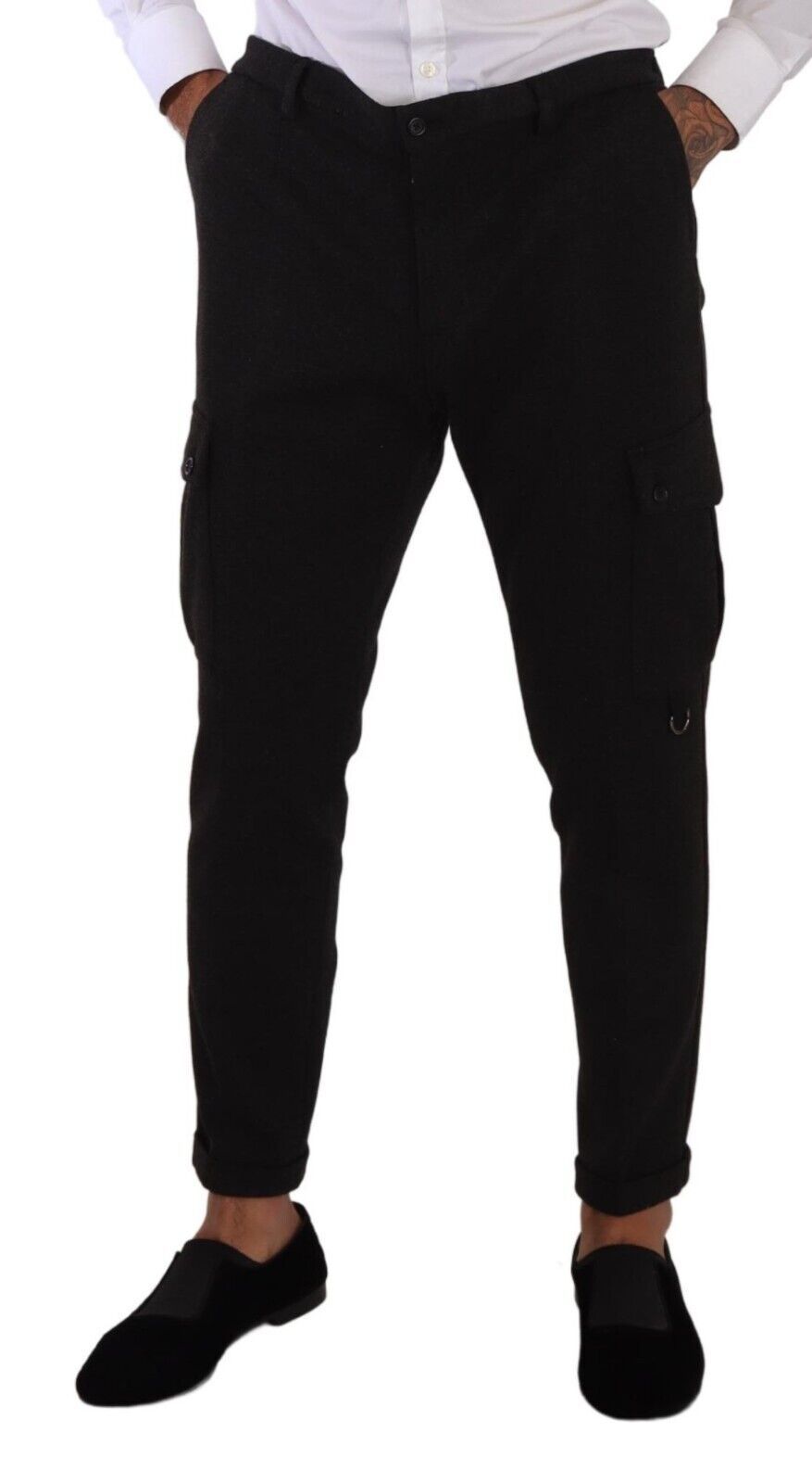 Dolce & Gabbana Sleek Skinny Cargo Pants in Timeless Black IT54 / XL