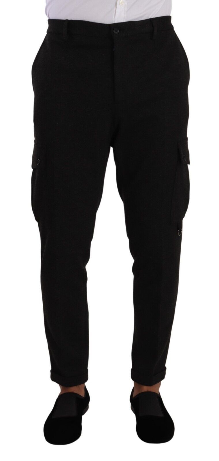 Dolce & Gabbana Sleek Skinny Cargo Pants in Timeless Black IT54 / XL