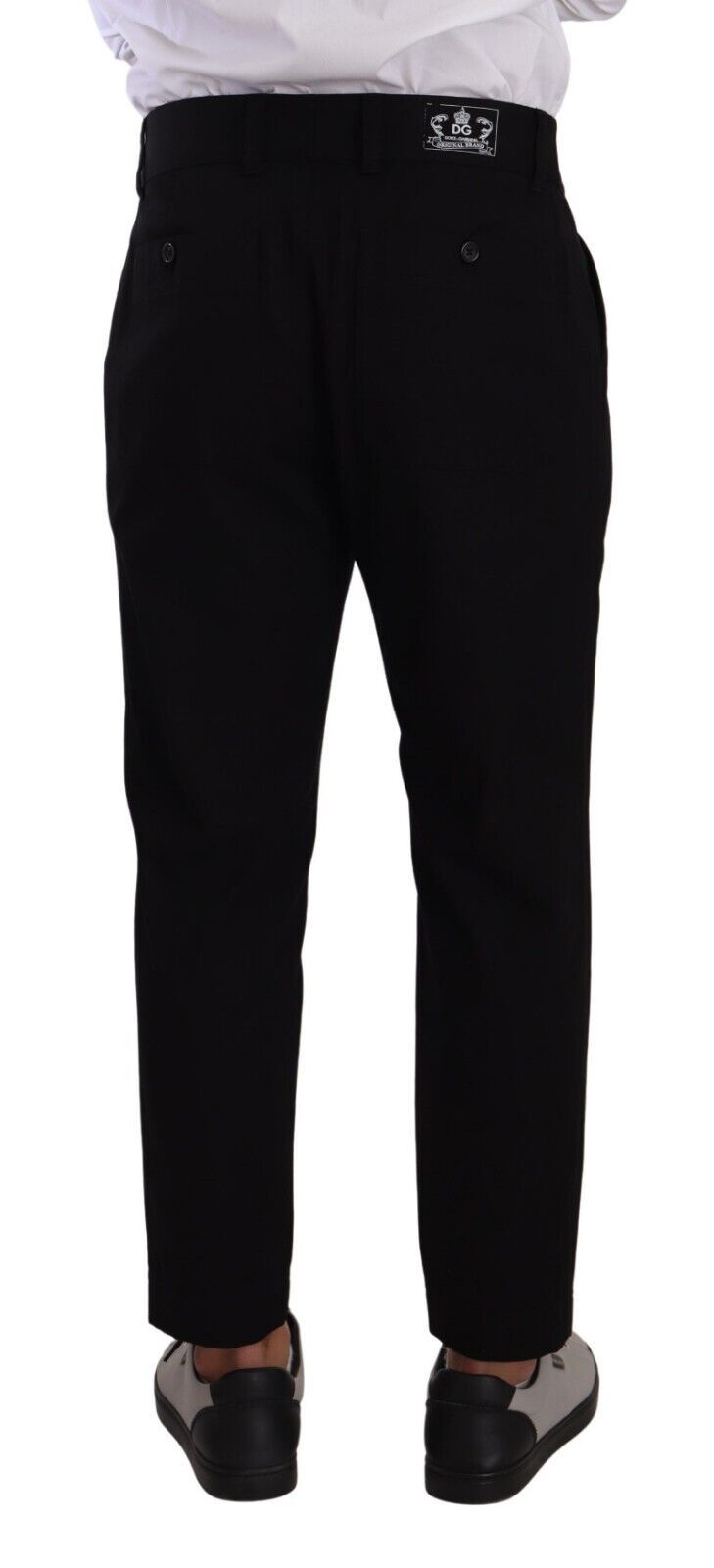 Dolce & Gabbana Elegant Tapered Black Cotton Chinos IT48 / M