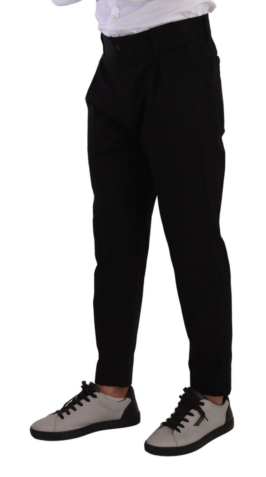 Dolce & Gabbana Elegant Tapered Black Cotton Chinos IT48 / M