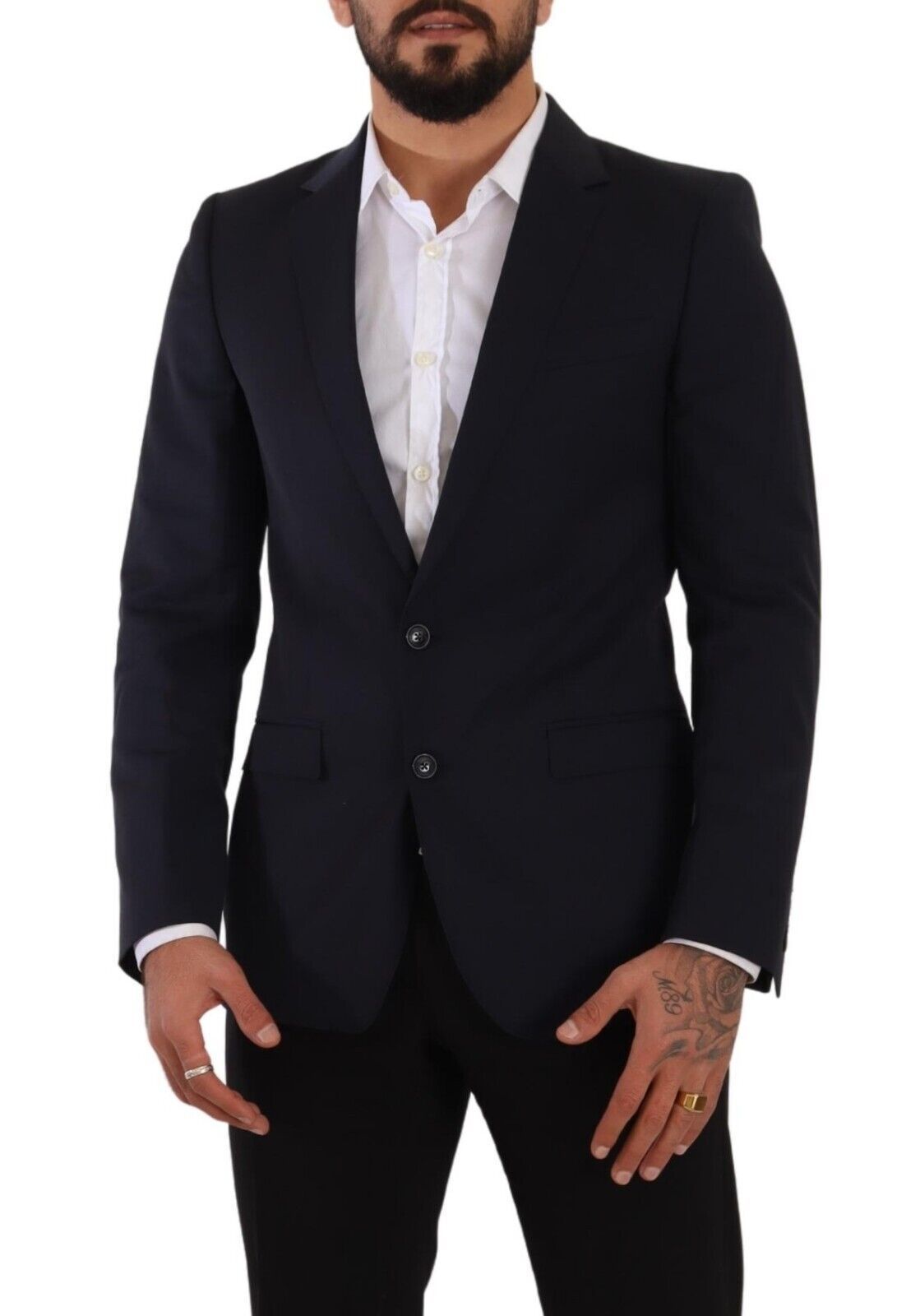 Dolce & Gabbana Sleek Navy Martini Slim Fit Wool Blazer IT46 / S