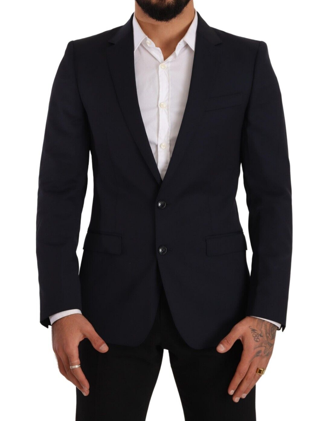 Dolce & Gabbana Sleek Navy Martini Slim Fit Wool Blazer IT46 / S