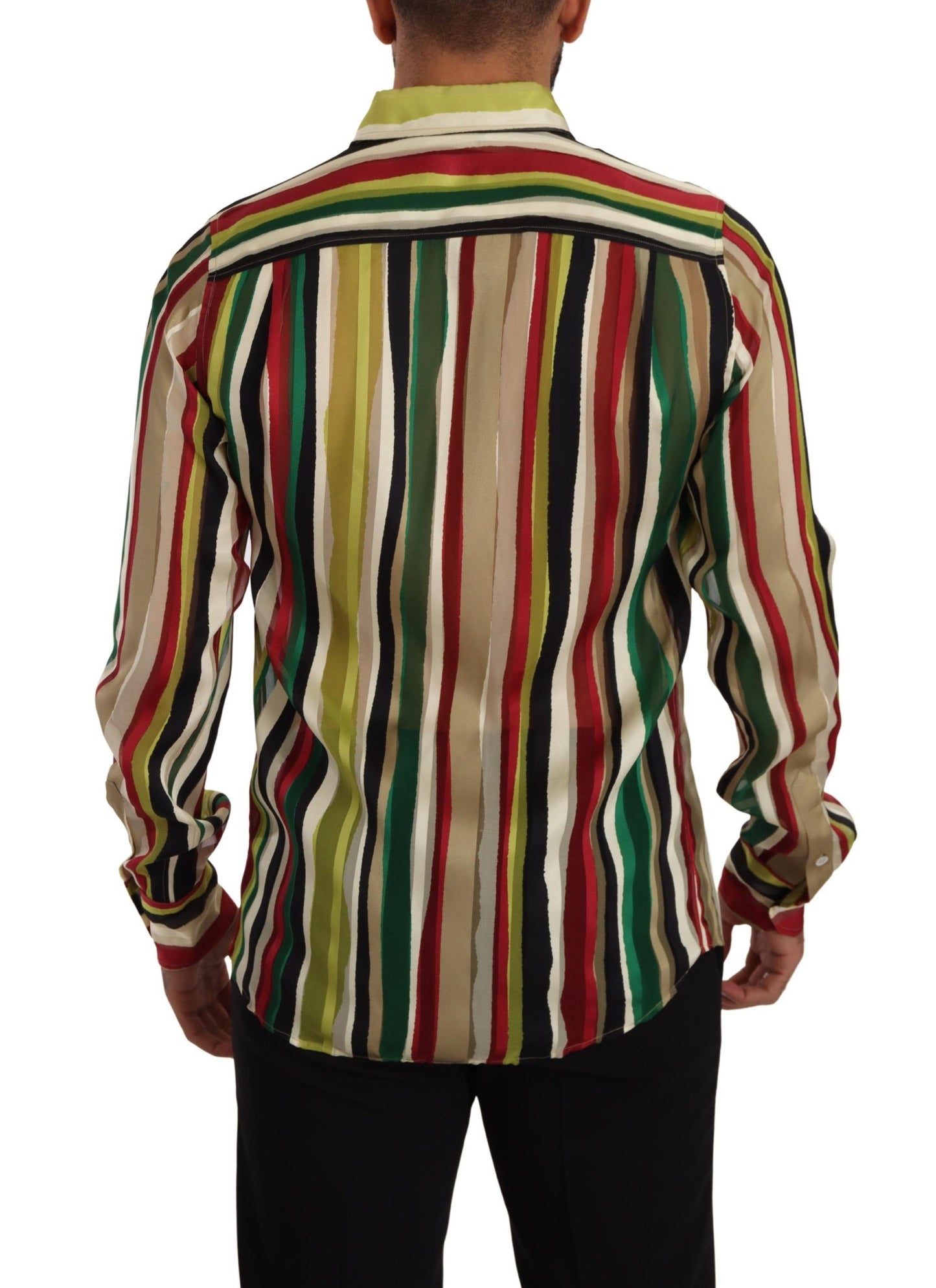 Dolce & Gabbana Elegant Multicolor Striped Silk Blend Shirt IT39 / S