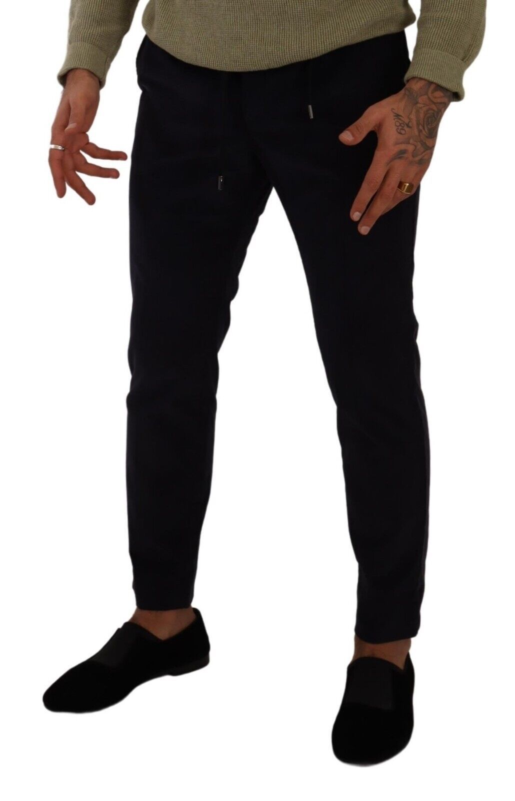 Dolce & Gabbana Slim Fit Luxe Corduroy Pants in Dark Blue IT48 / M