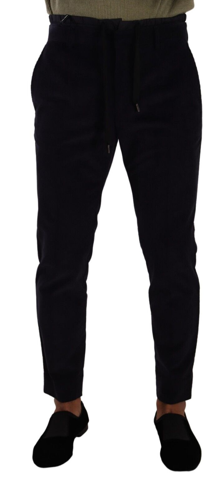 Dolce & Gabbana Slim Fit Luxe Corduroy Pants in Dark Blue IT48 / M