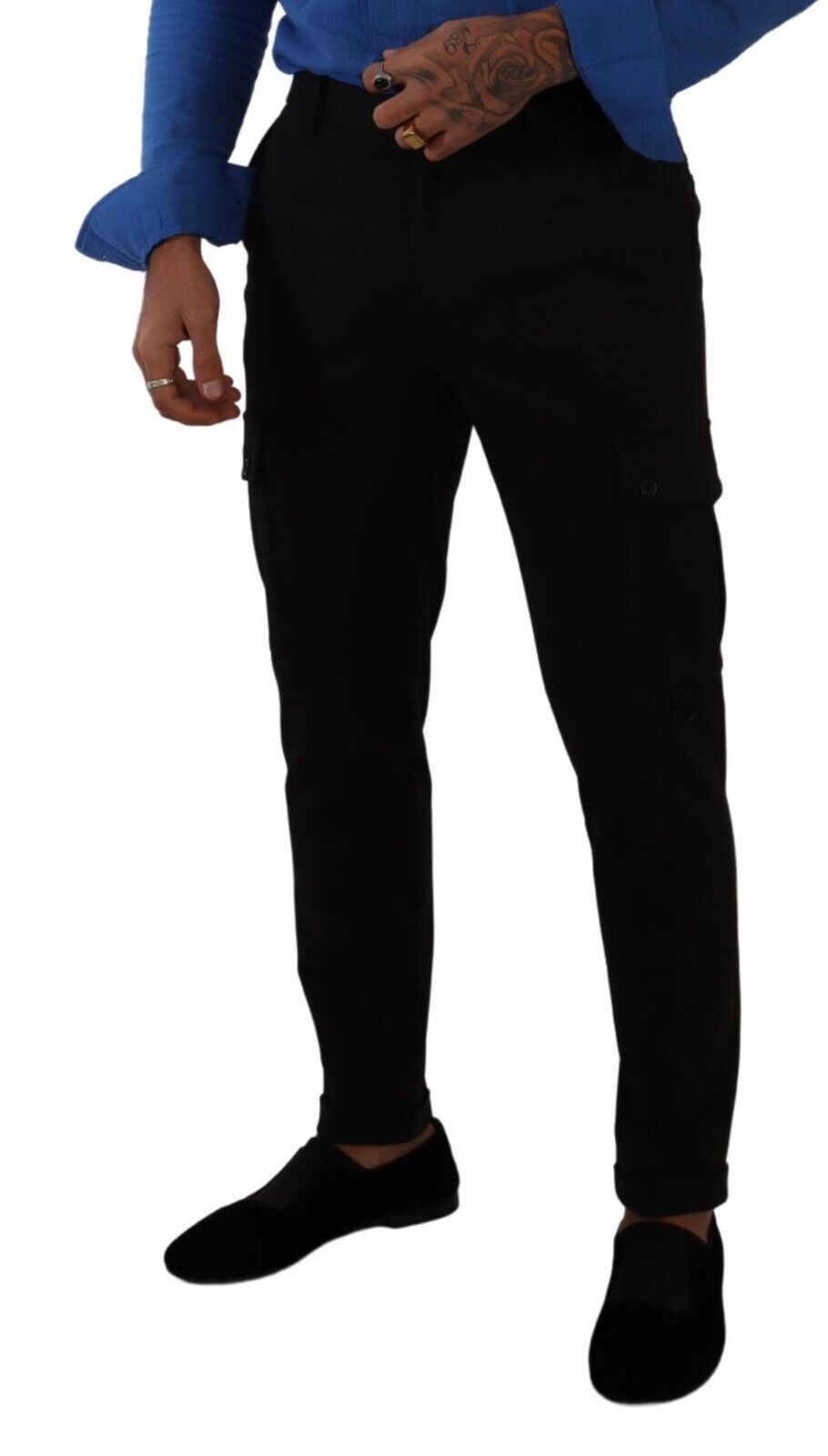 Dolce & Gabbana Elegant Black Slim Fit Cargo Pants IT48 / M