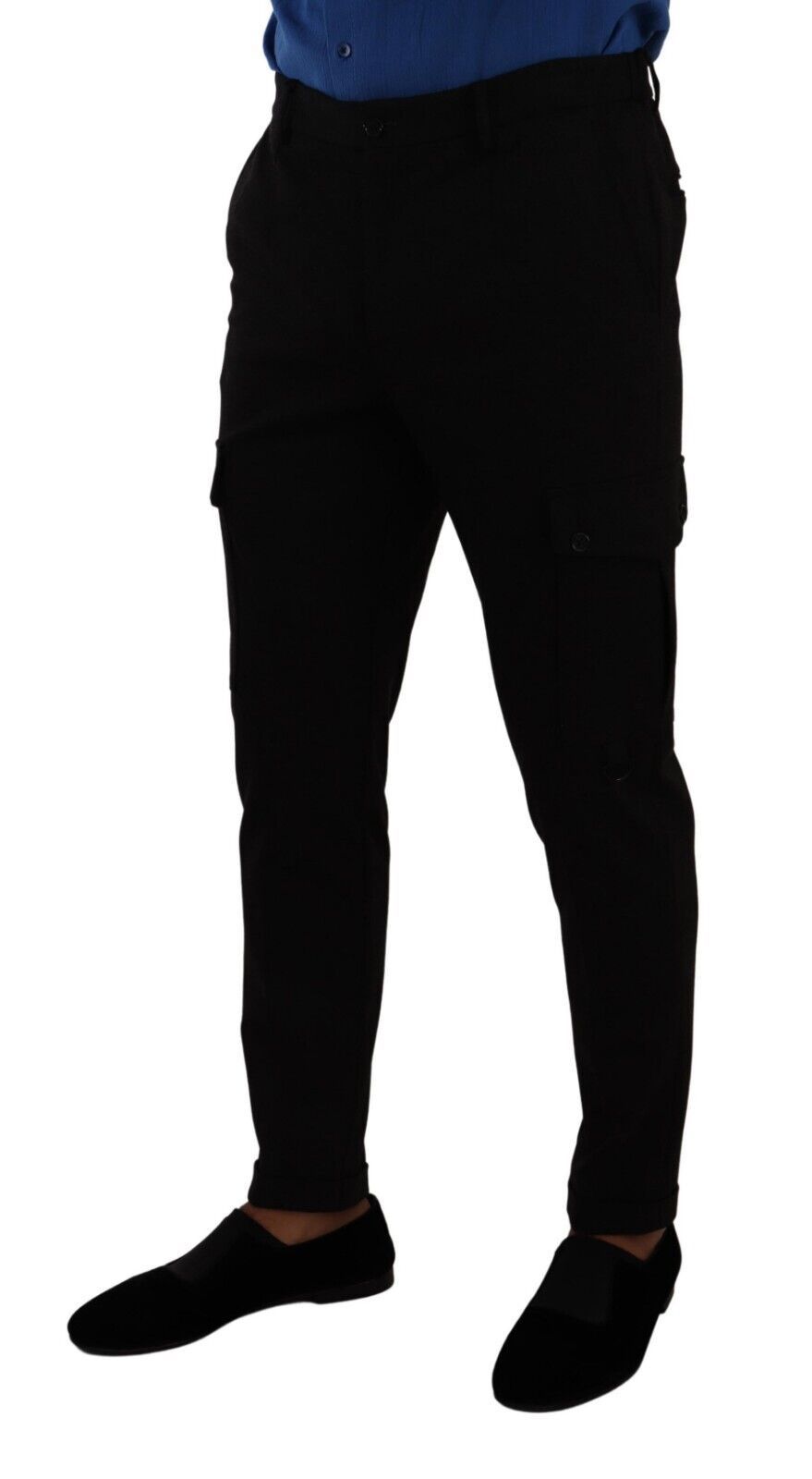 Dolce & Gabbana Elegant Black Slim Fit Cargo Pants IT48 / M