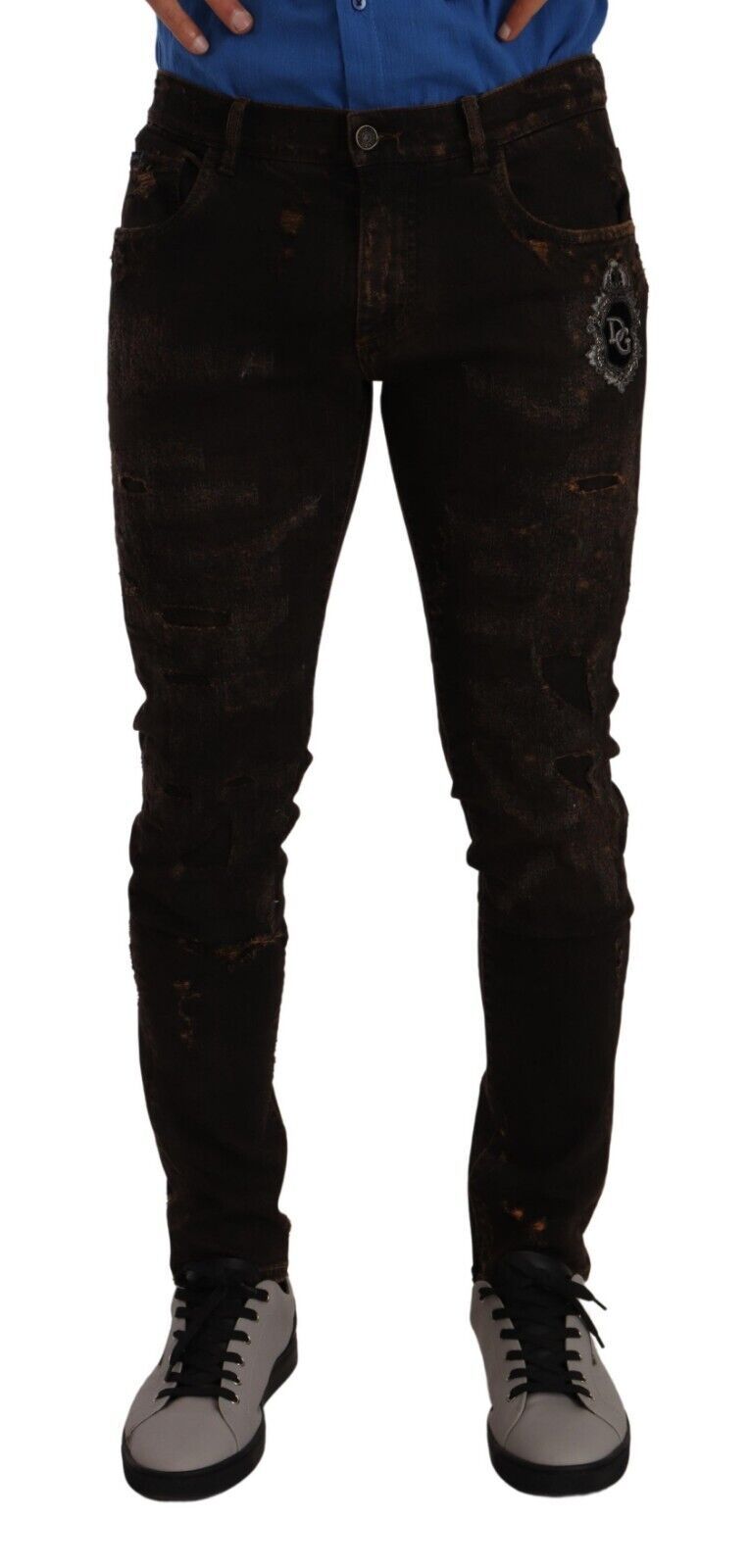 Dolce & Gabbana Svelte Distressed Denim Elegance IT48 / M