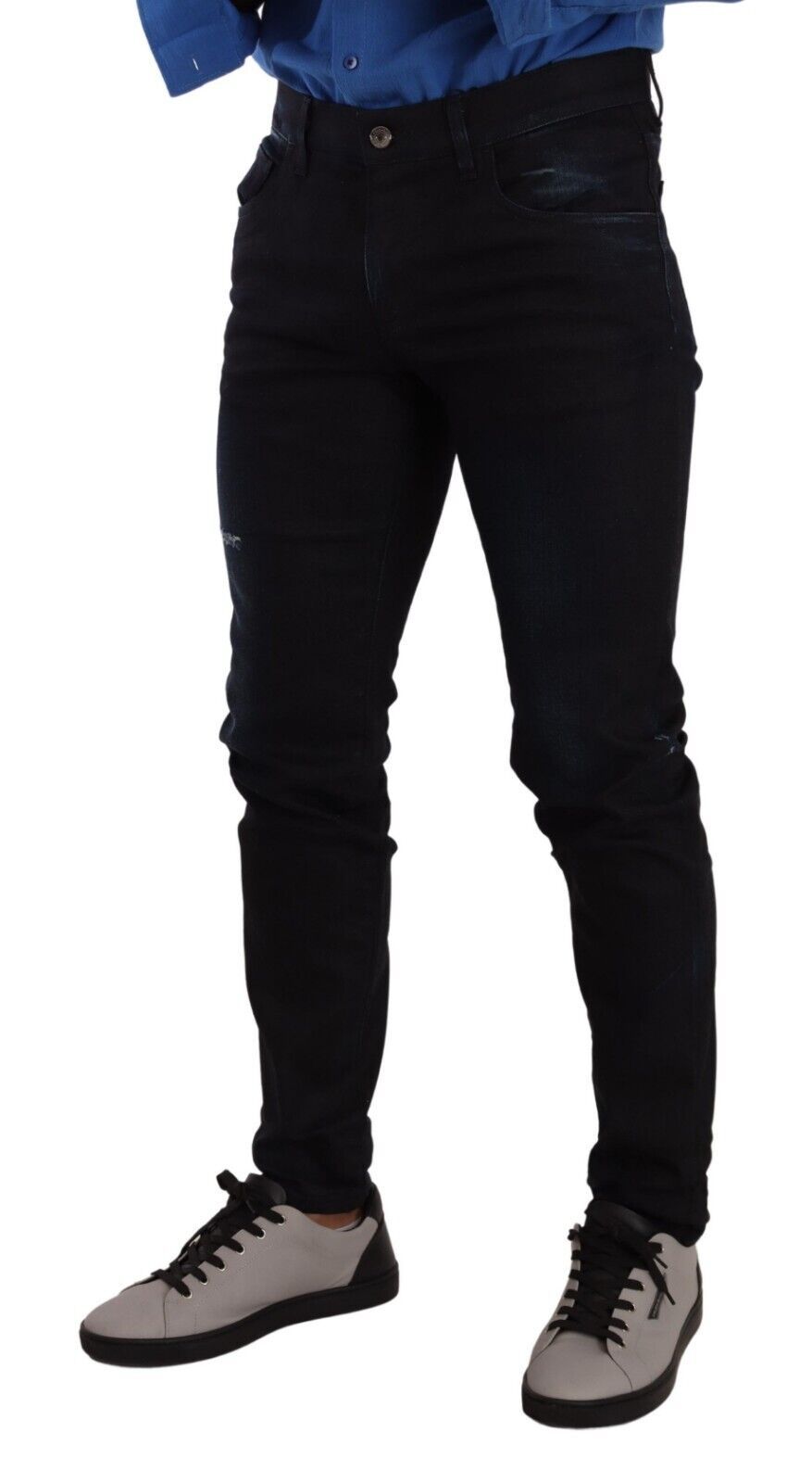 Dolce & Gabbana Elegant Slim Fit Skinny Jeans in Dark Blue IT48 / M