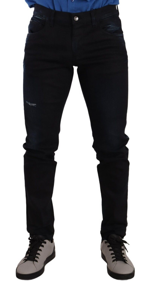 Dolce & Gabbana Elegant Slim Fit Skinny Jeans in Dark Blue IT48 / M