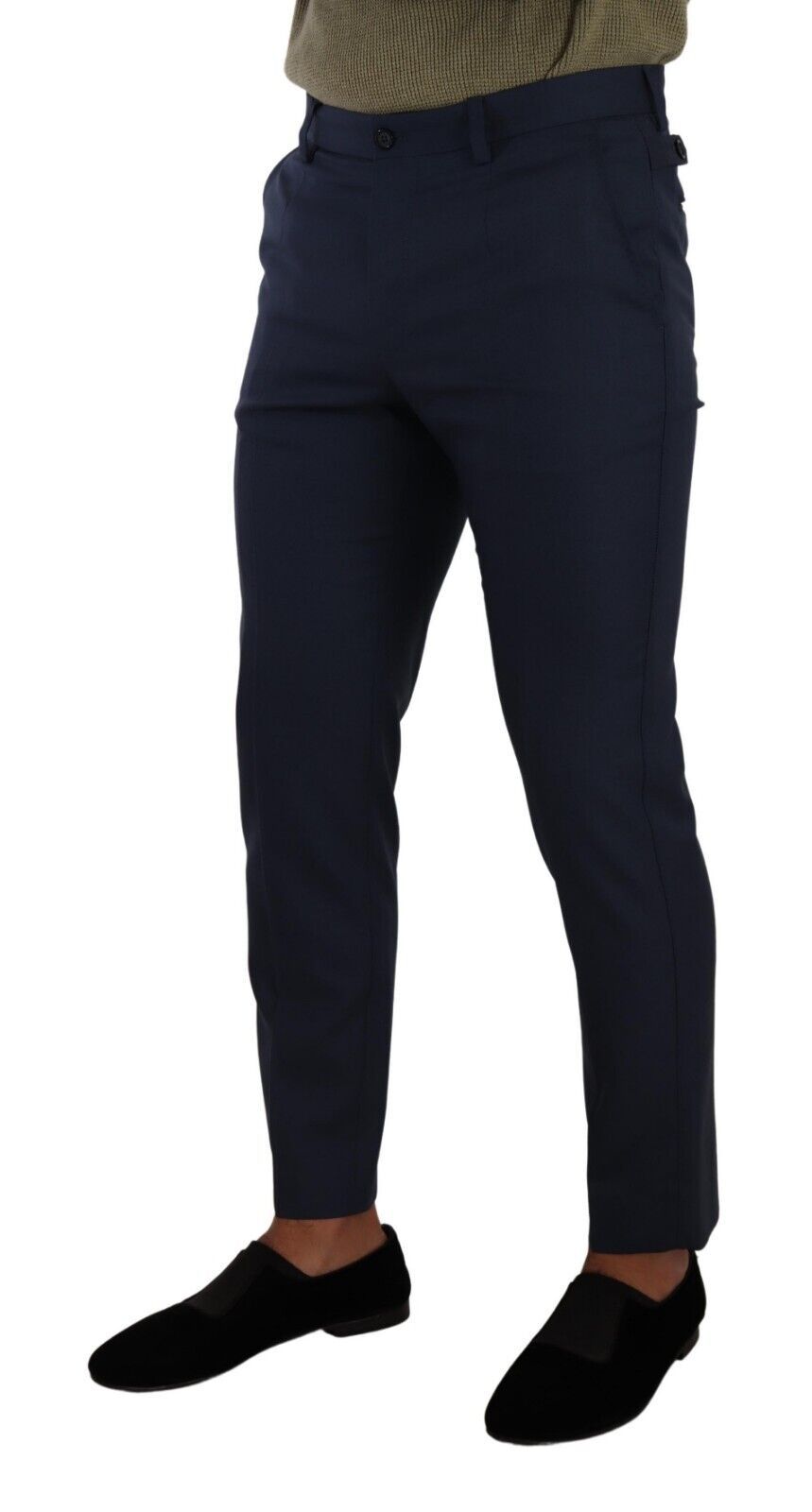 Dolce & Gabbana Elegant Dark Blue Slim-Fit Dress Pants IT48 / M