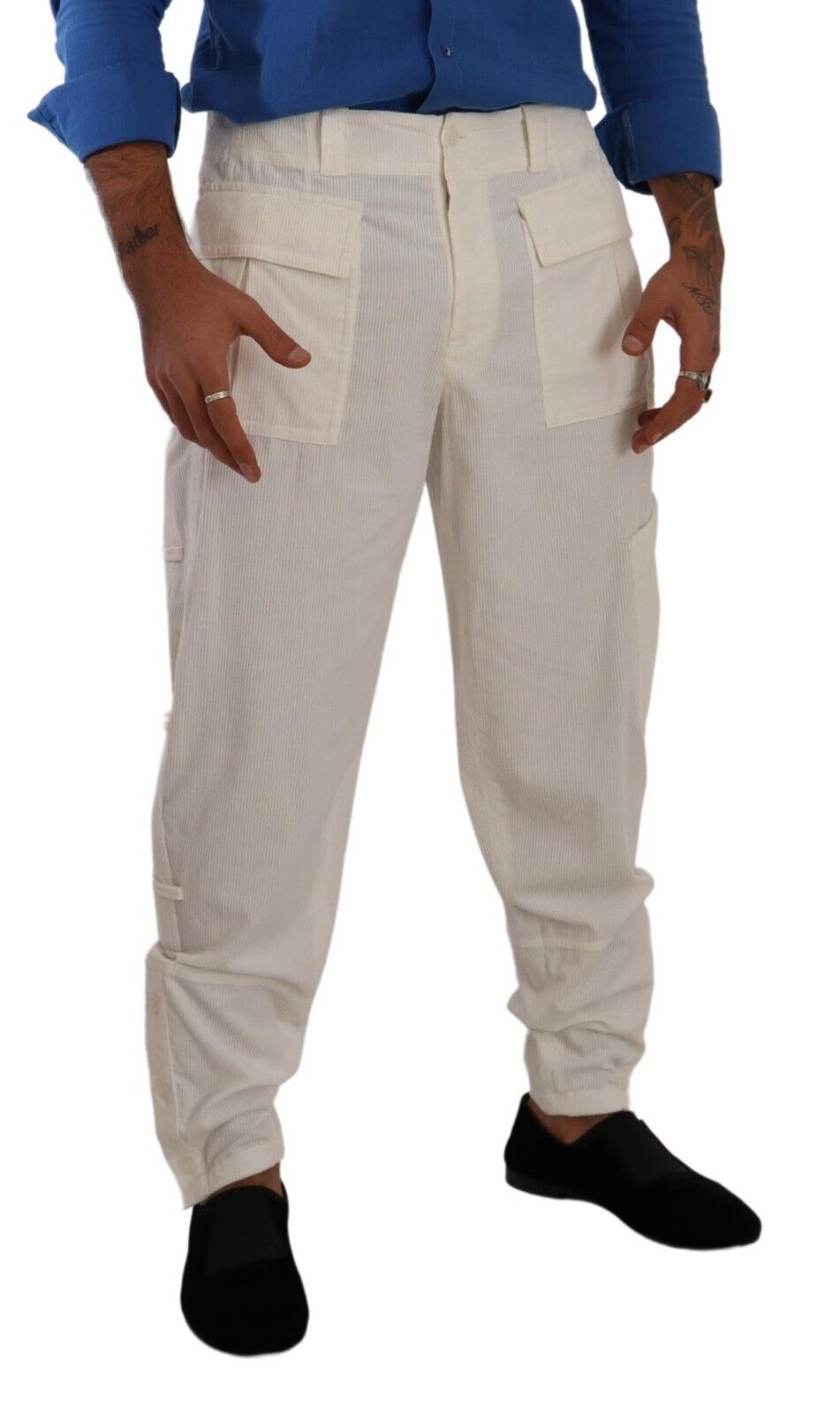 Dolce & Gabbana Elegant Off White Cargo Pants - Regular Fit IT48 / M