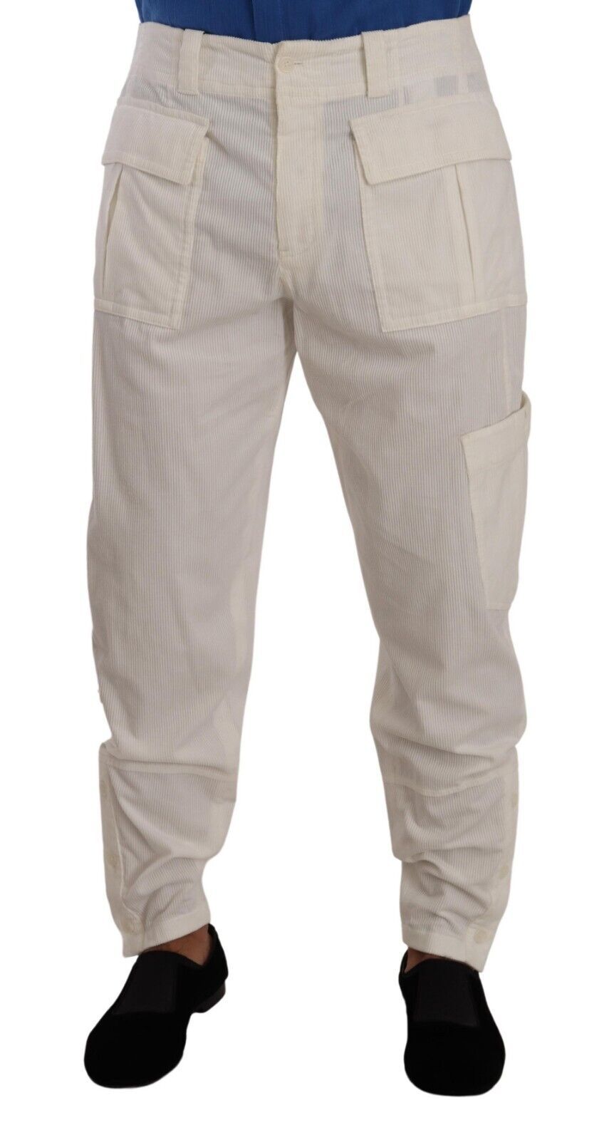 Dolce & Gabbana Elegant Off White Cargo Pants - Regular Fit IT48 / M