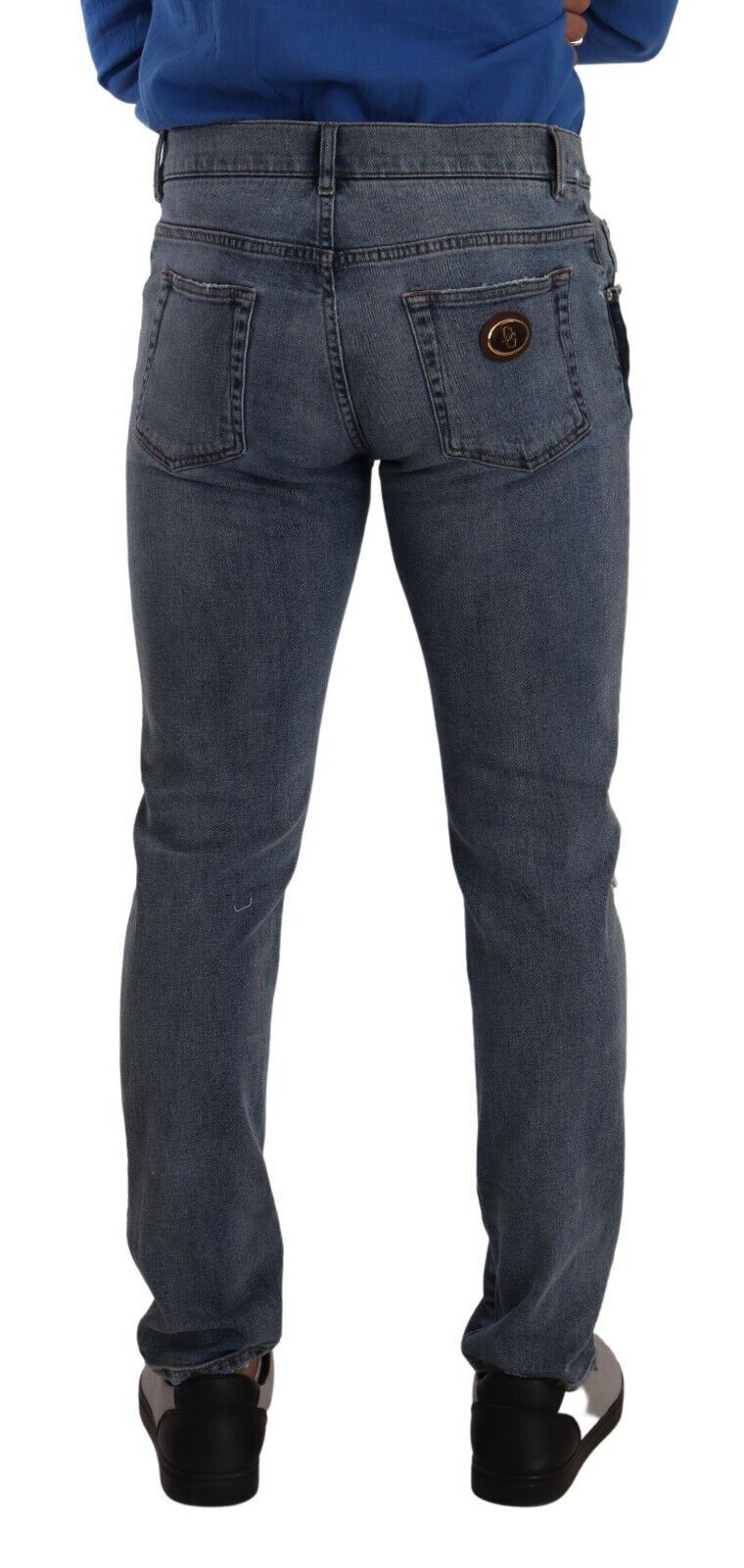 Dolce & Gabbana Chic Slim Fit Tattered Denim IT48 / M