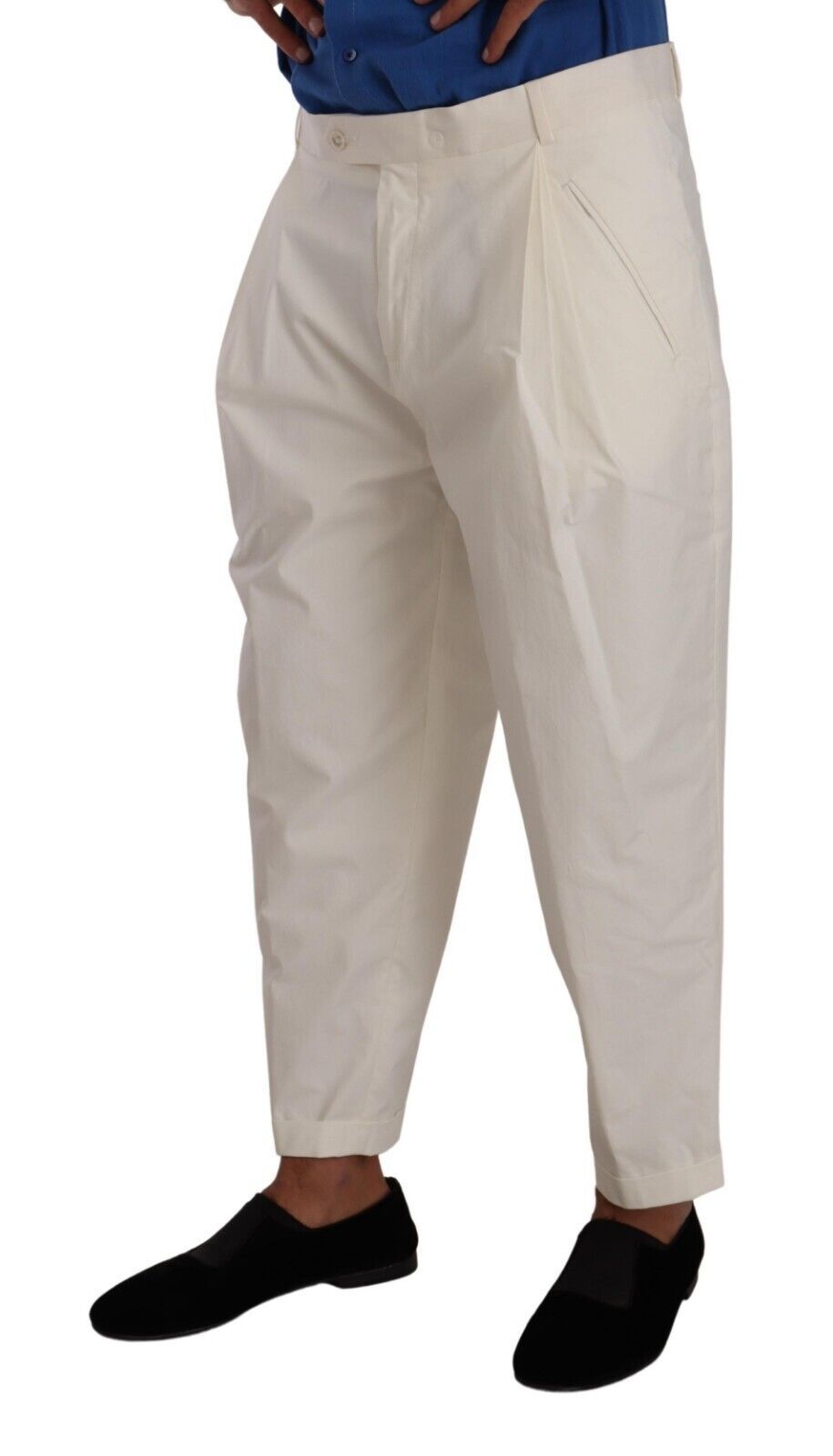 Dolce & Gabbana Elegant White Cotton Stretch Dress Pants IT50 / L