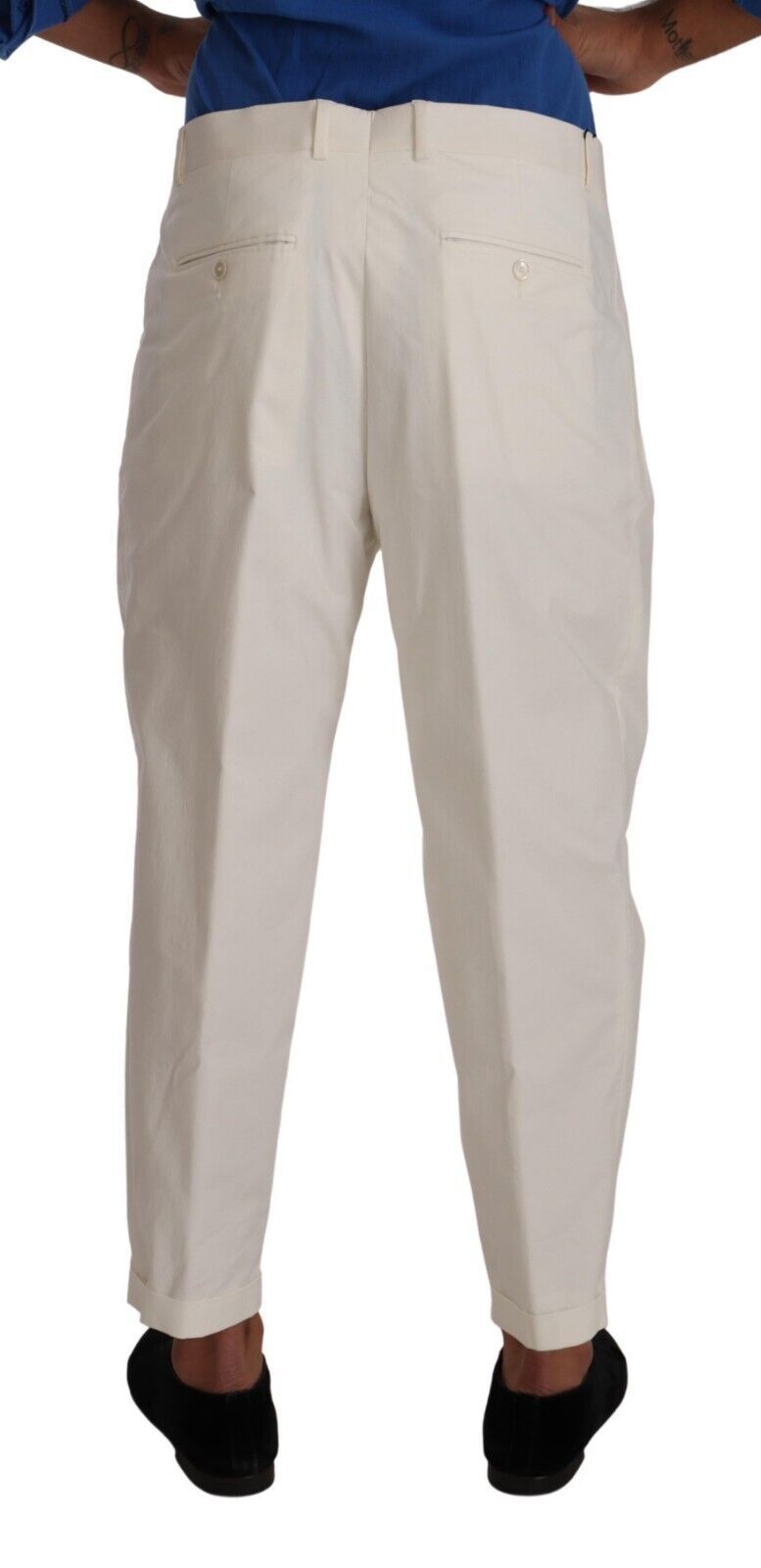 Dolce & Gabbana Elegant White Cotton Stretch Dress Pants IT50 / L