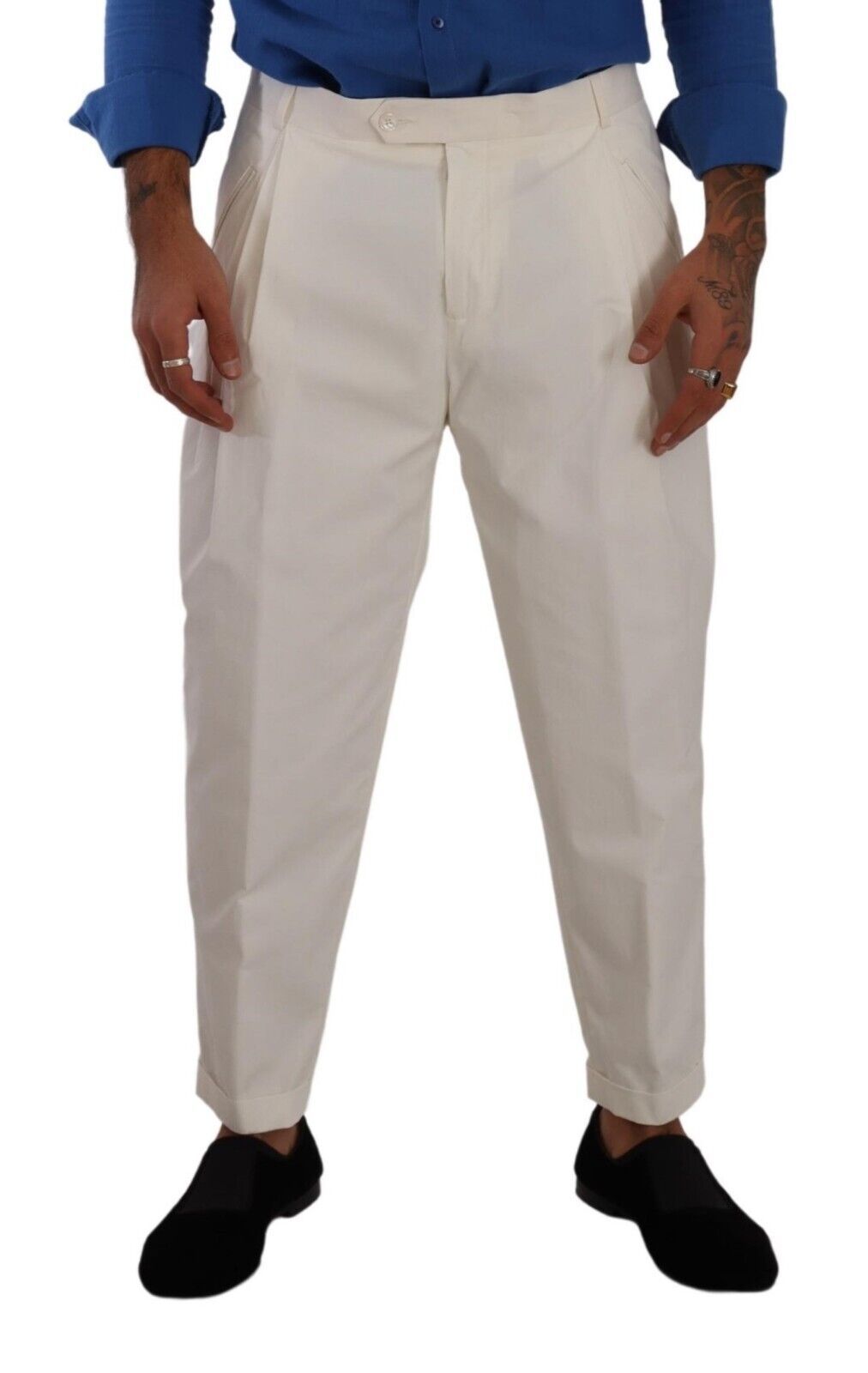 Dolce & Gabbana Elegant White Cotton Stretch Dress Pants IT50 / L