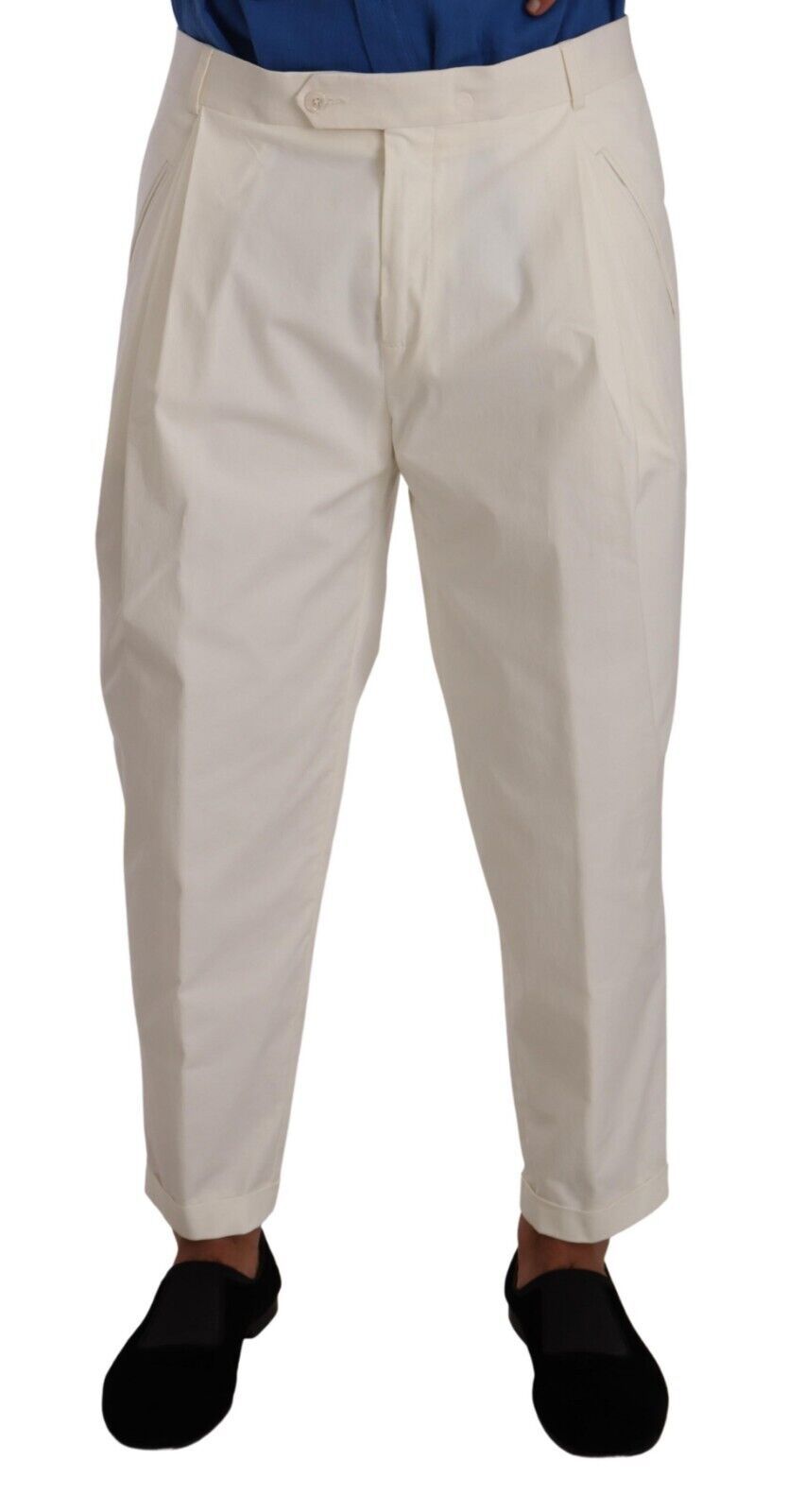 Dolce & Gabbana Elegant White Cotton Stretch Dress Pants IT50 / L