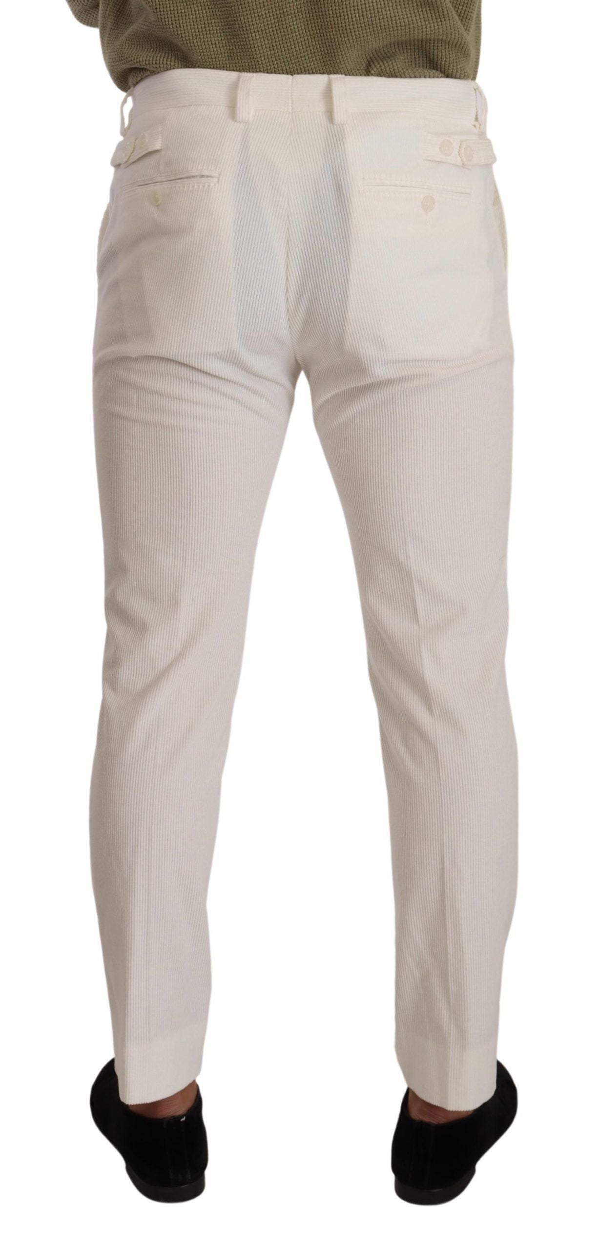 Dolce & Gabbana Elegant Slim Fit Cotton Trousers IT48 / M