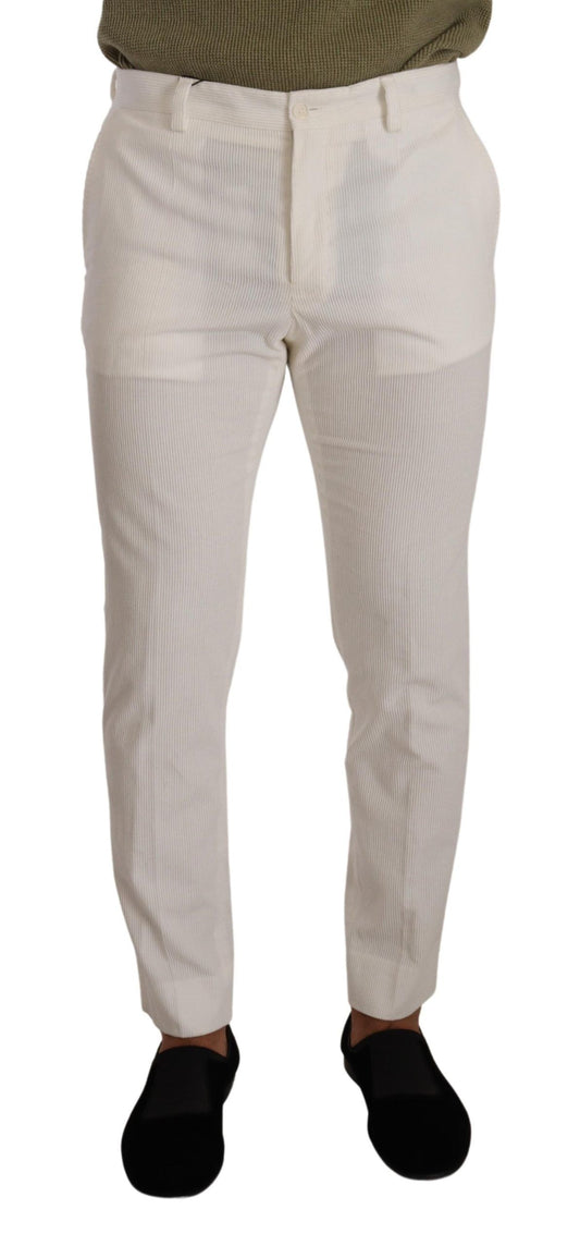 Dolce & Gabbana Elegant Slim Fit Cotton Trousers IT48 / M